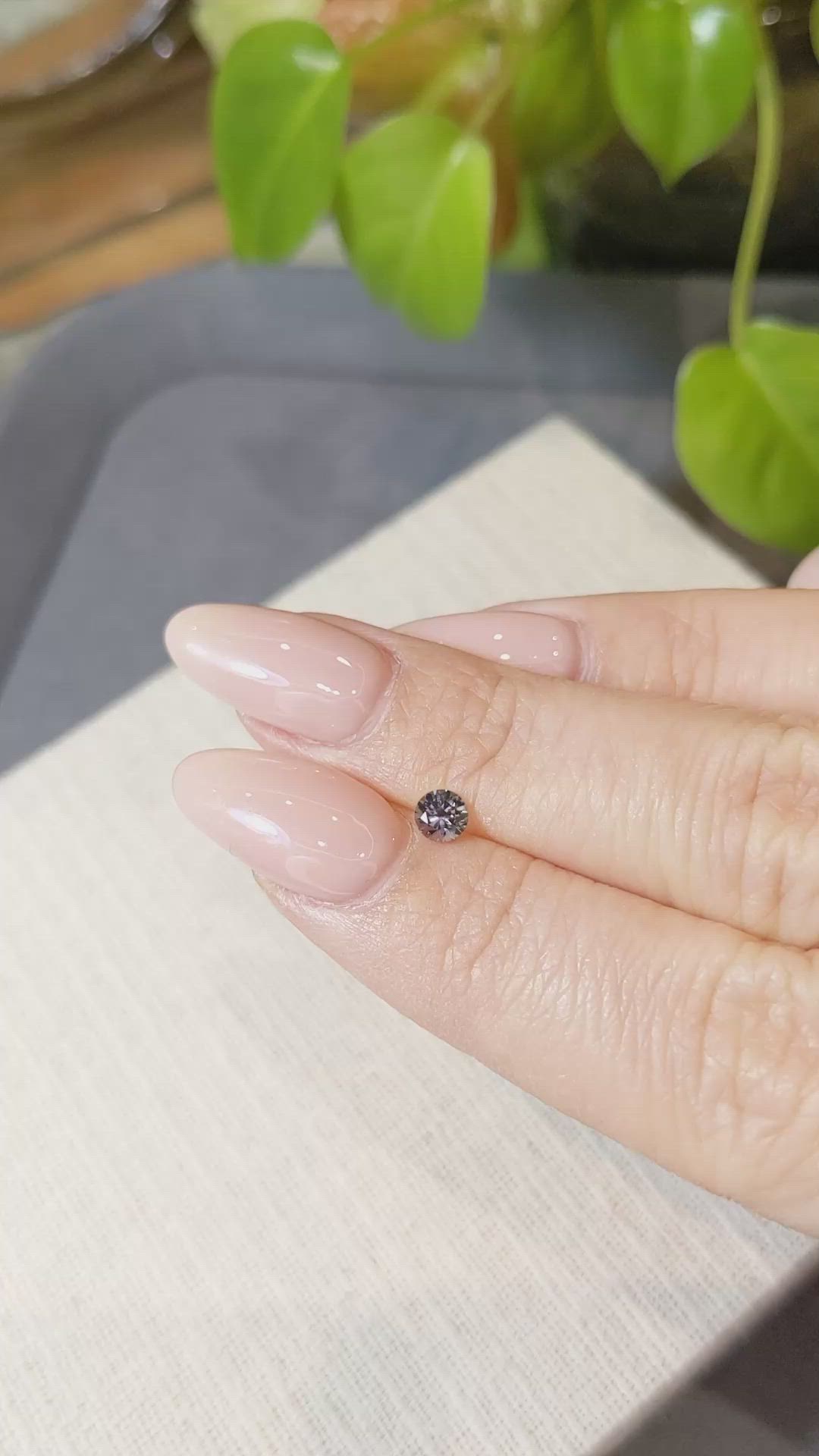 0.34 Ct. Purple Sapphire from Montana Size Video