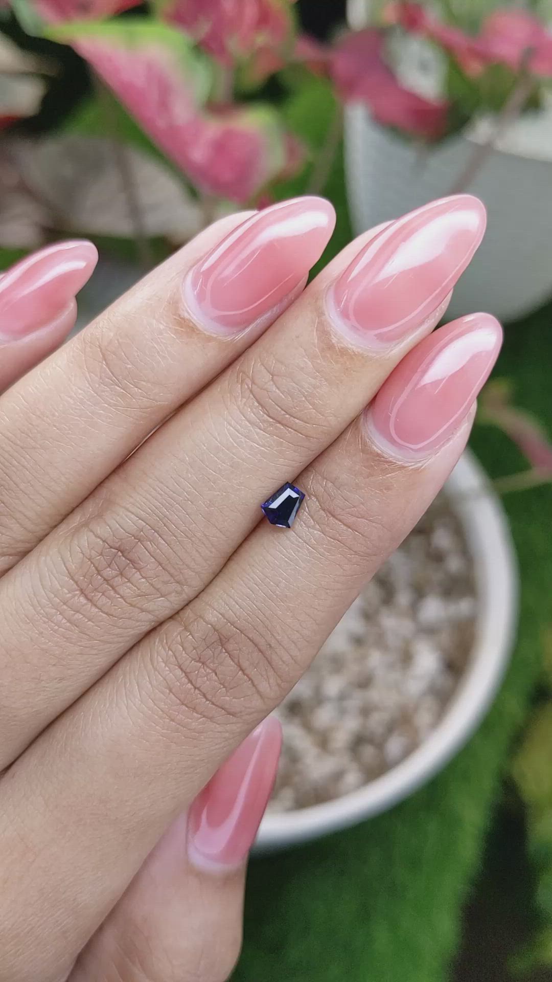 0.44 Ct. Blue Sapphire from Ceylon (Sri Lanka) Size Video