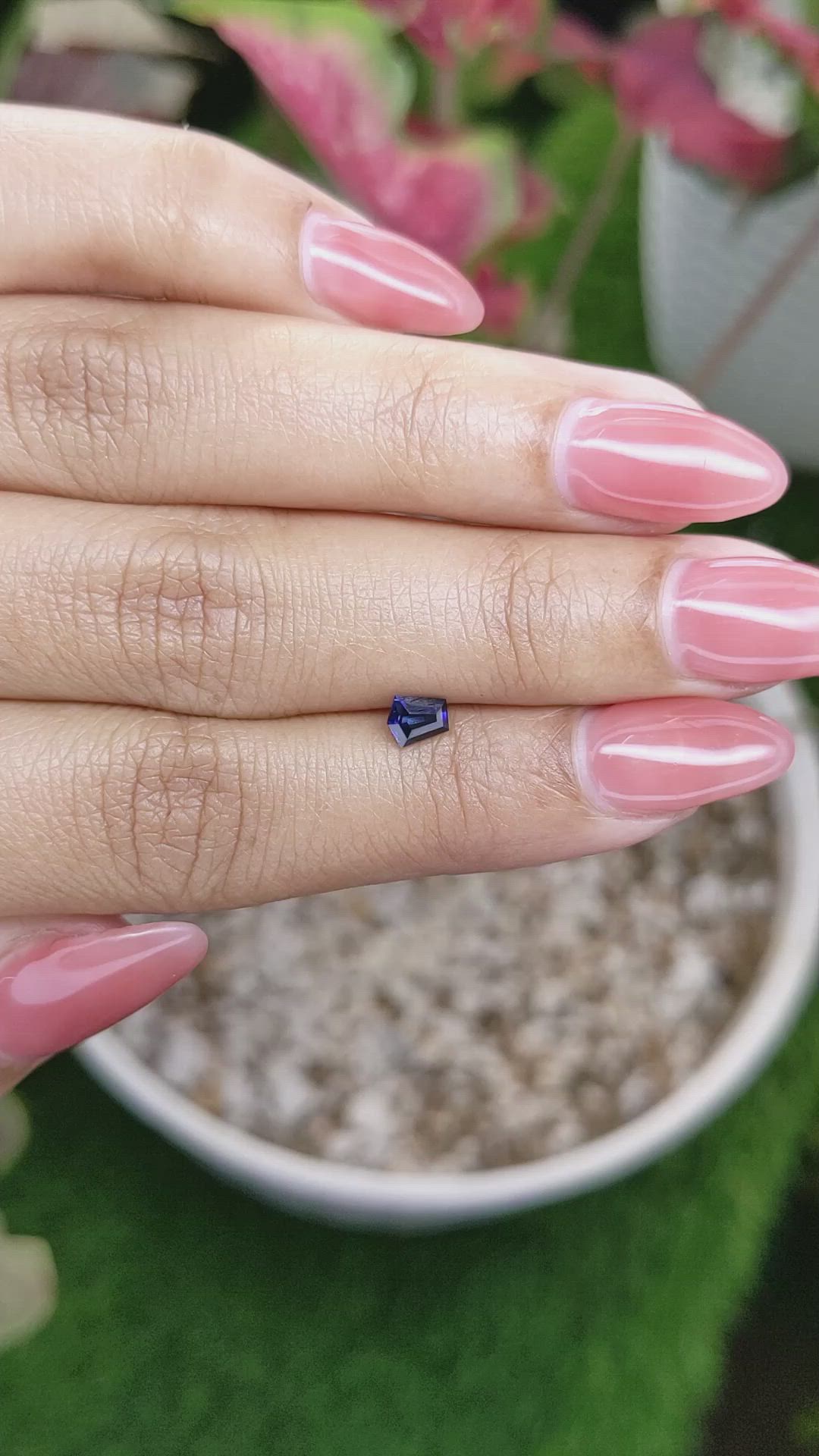 0.44 Ct. Blue Sapphire from Ceylon (Sri Lanka) Size Video