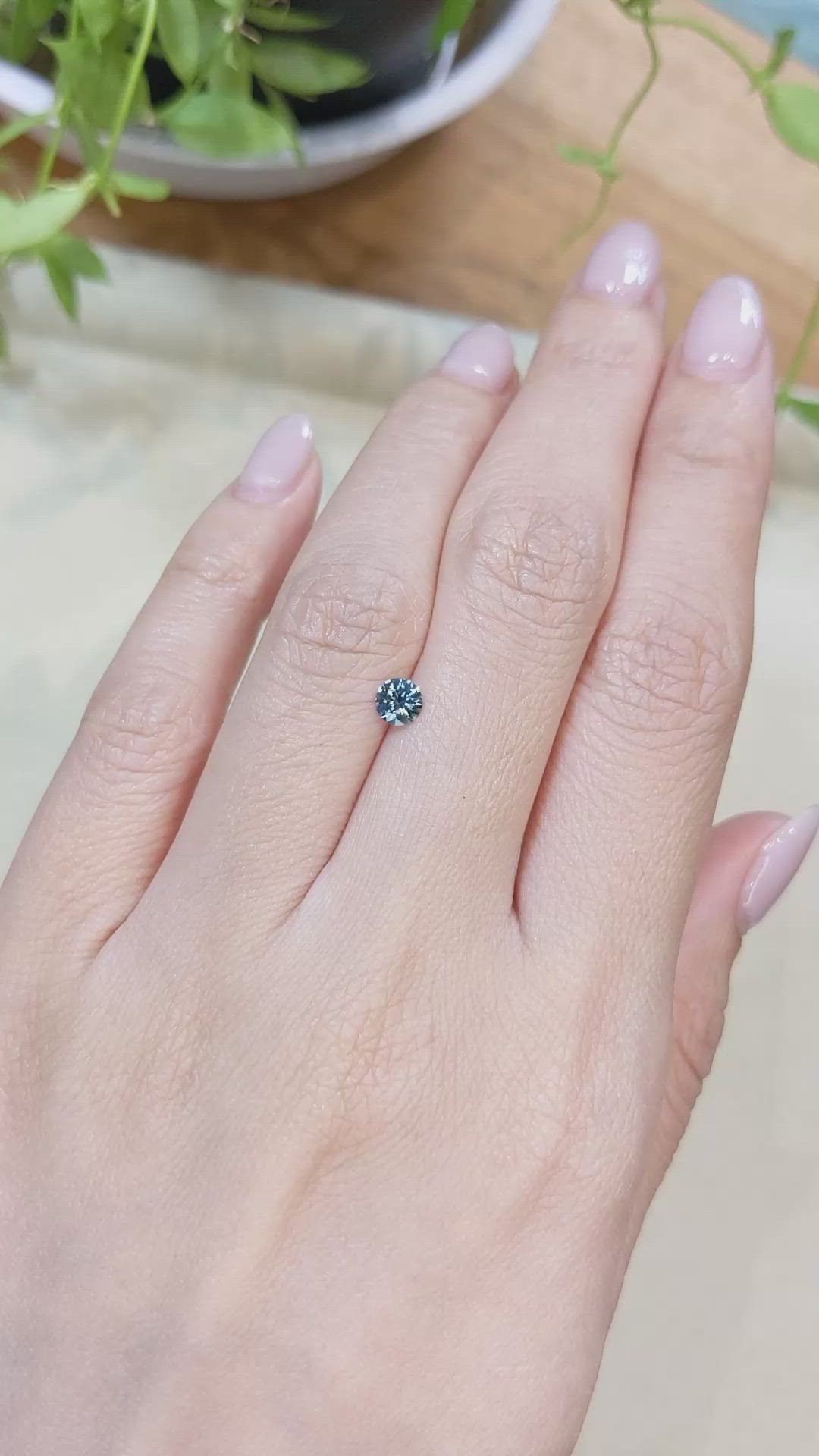 0.35 Ct. Bluish Green Sapphire from Montana Size Video
