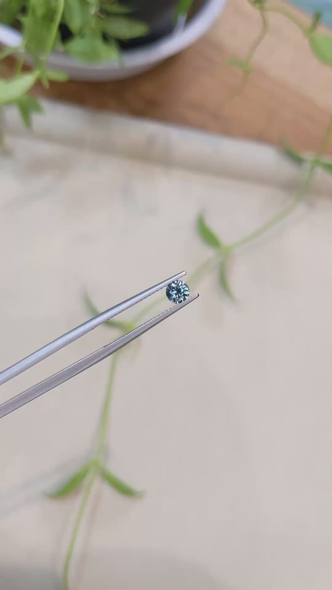 0.35 Ct. Bluish Green Sapphire from Montana Size Video