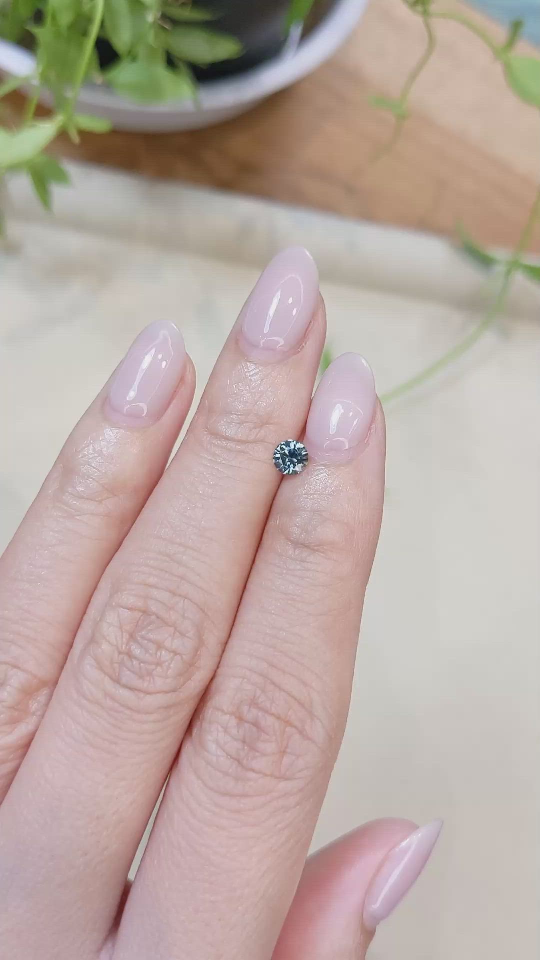 0.35 Ct. Bluish Green Sapphire from Montana Size Video
