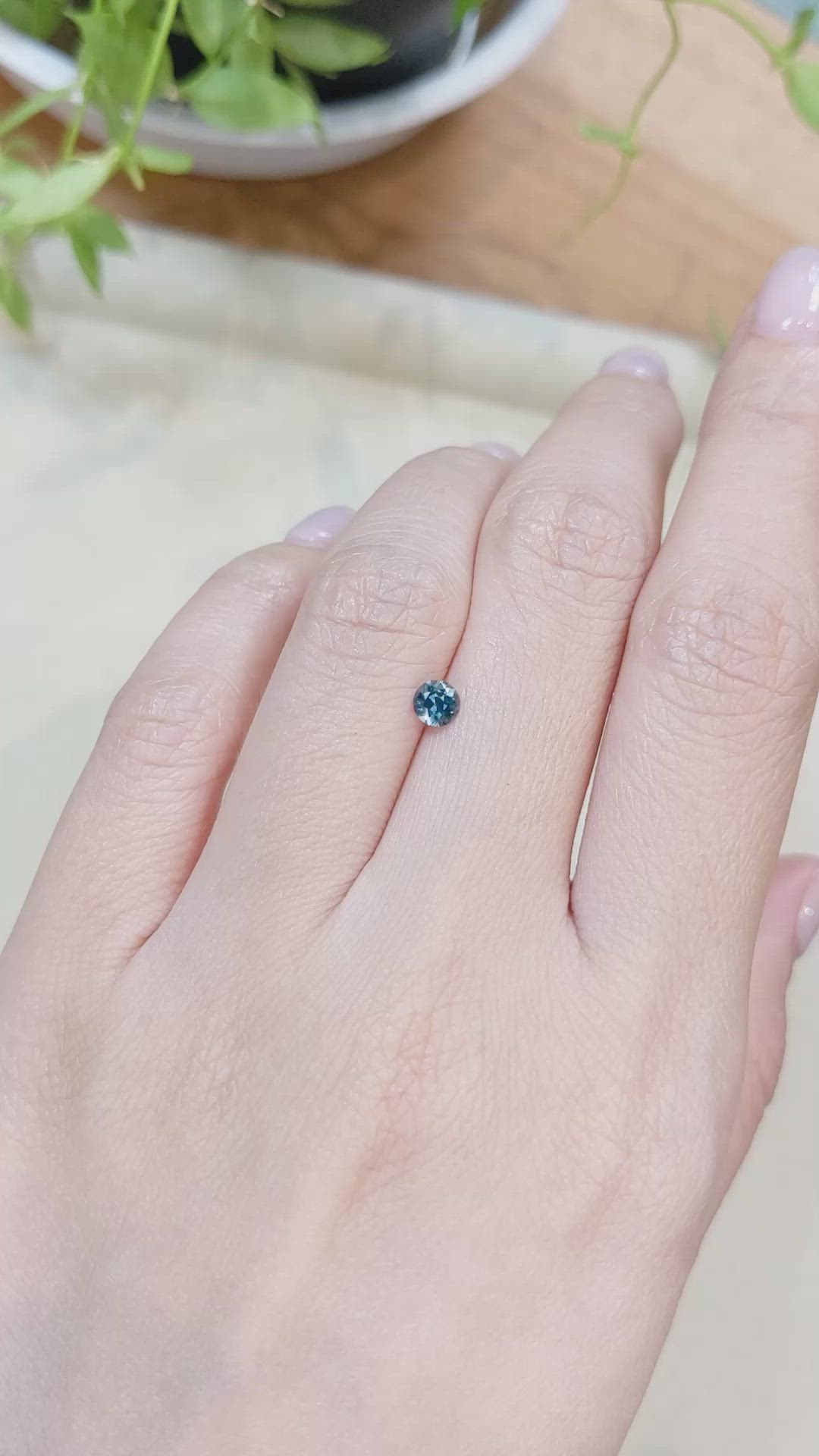 0.35 Ct. Greenish Blue Sapphire from Montana Size Video