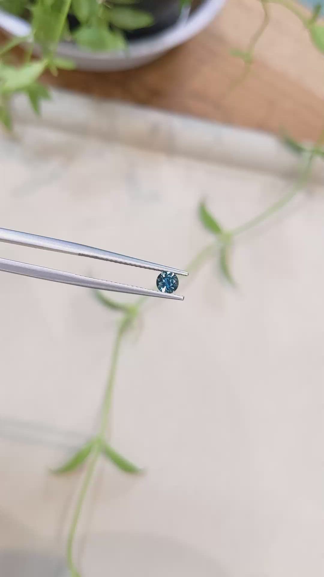 0.35 Ct. Greenish Blue Sapphire from Montana Size Video