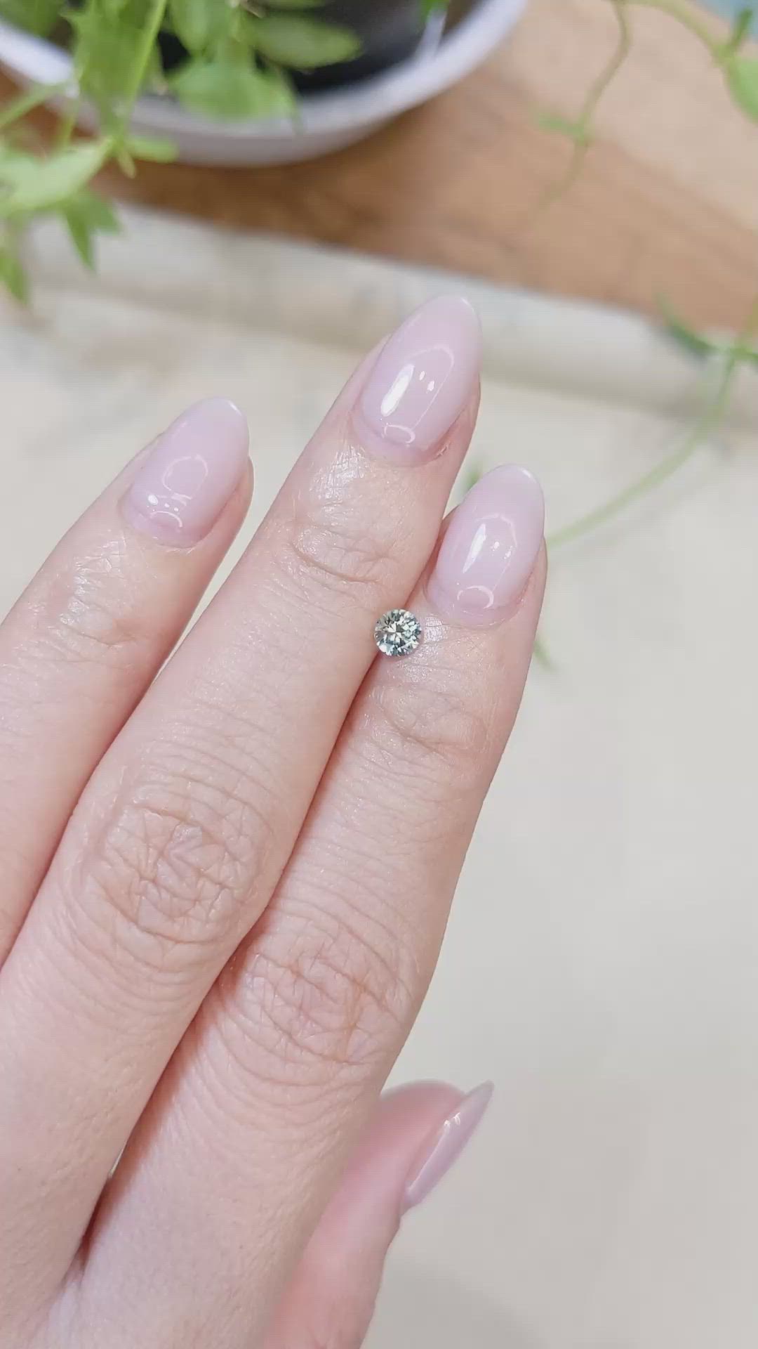0.35 Ct. Greenish Blue Sapphire from Montana Size Video