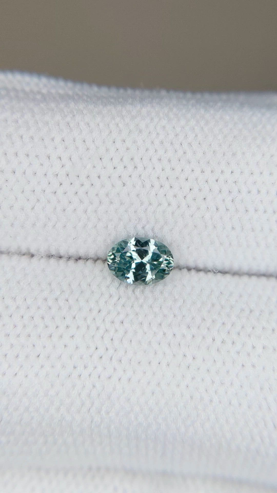 0.48 Ct. Bluish Green Sapphire from Montana Size Video