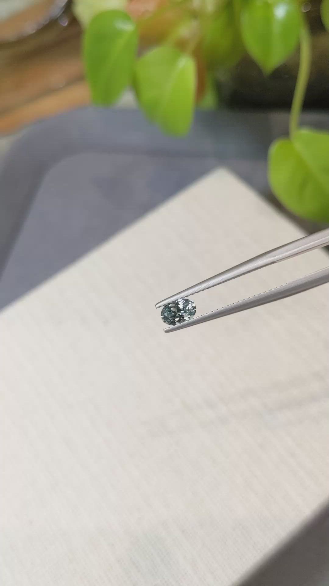 0.48 Ct. Bluish Green Sapphire from Montana Size Video