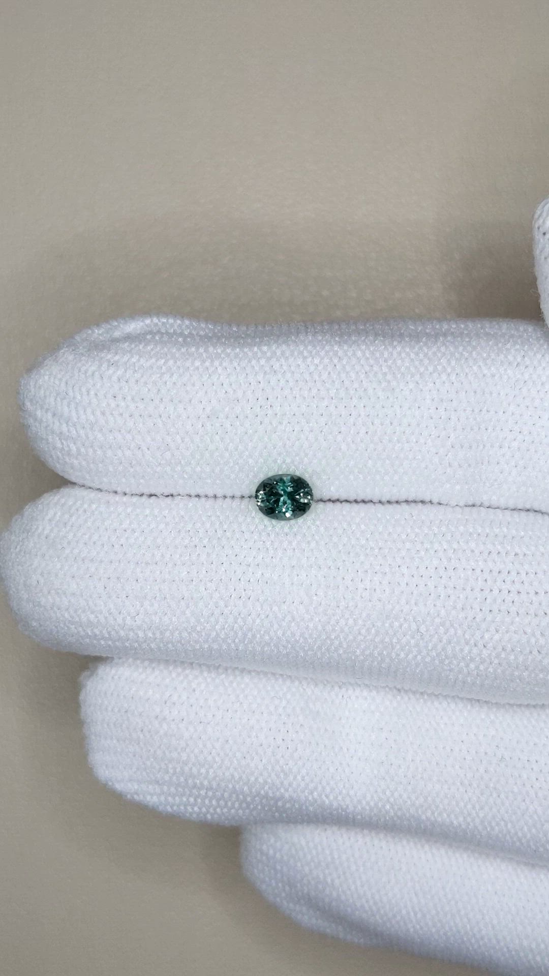 0.49 Ct. Bluish Green Sapphire from Montana Size Video