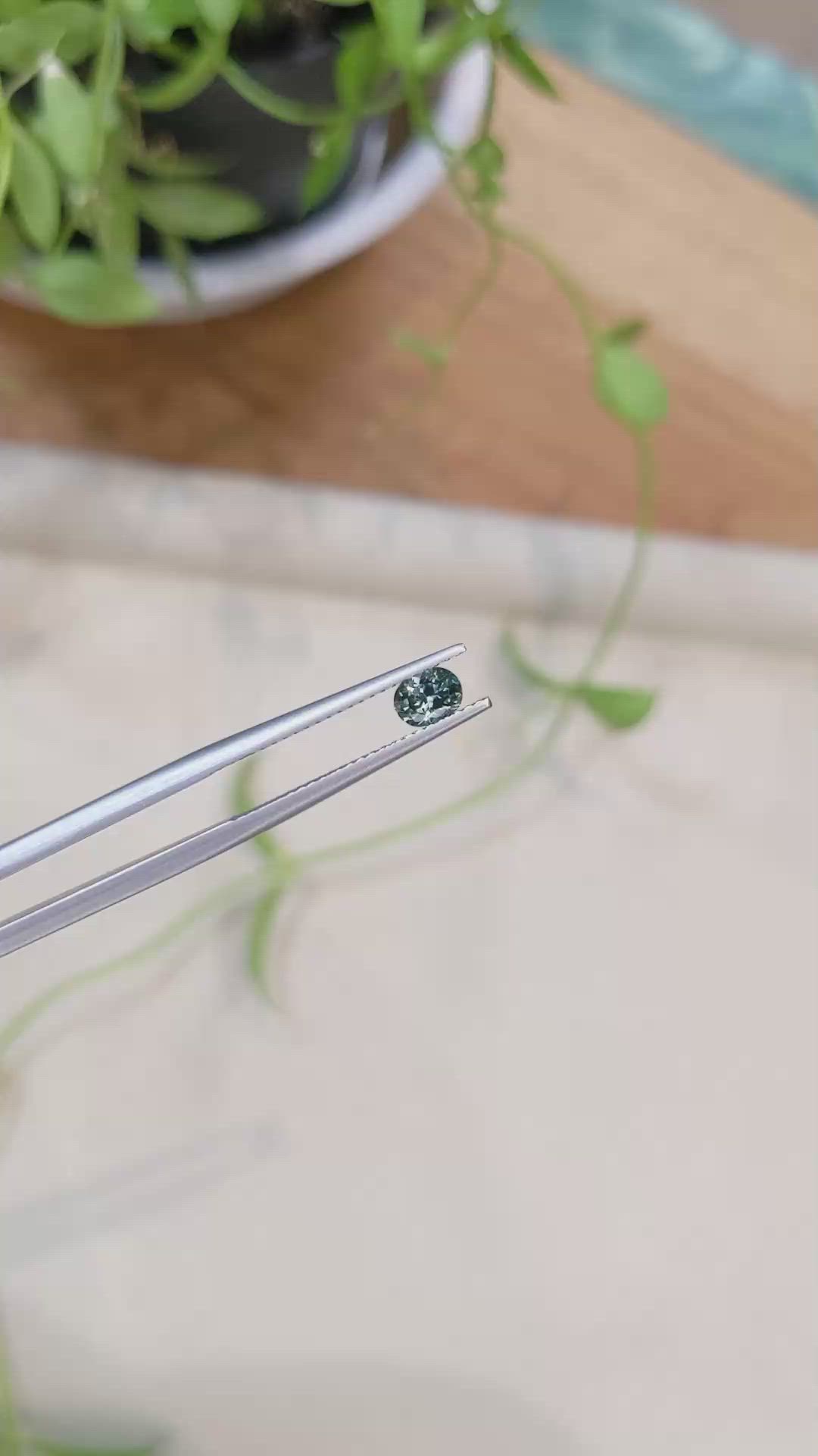0.49 Ct. Bluish Green Sapphire from Montana Size Video