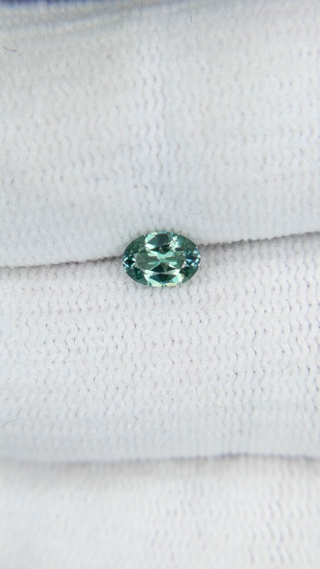 0.49 Ct. Bluish Green Sapphire from Montana Size Video