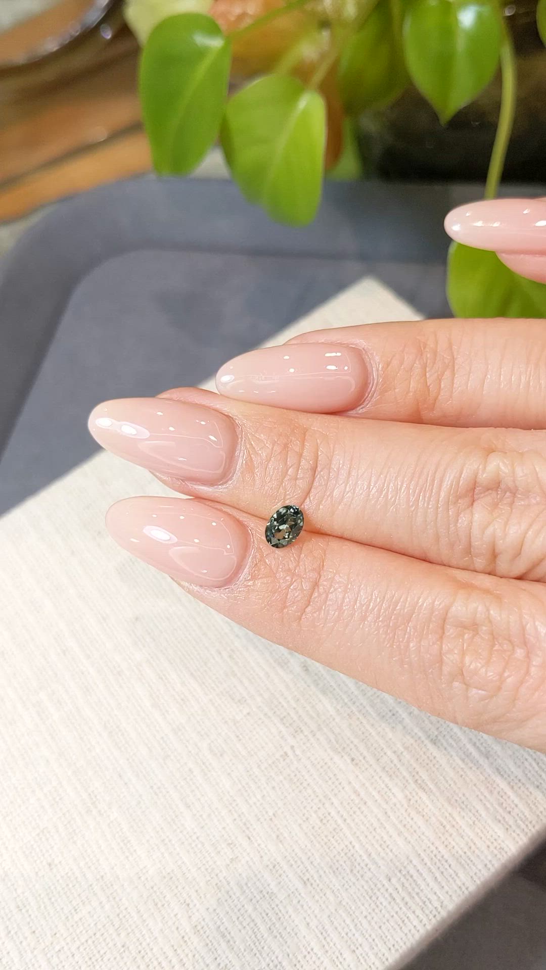 0.49 Ct. Bluish Green Sapphire from Montana Size Video