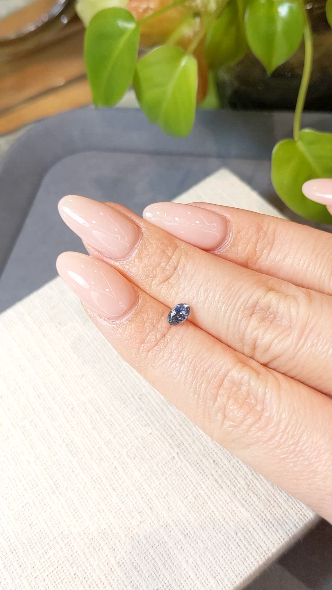 0.49 Ct. Bluish Green Sapphire from Montana Size Video