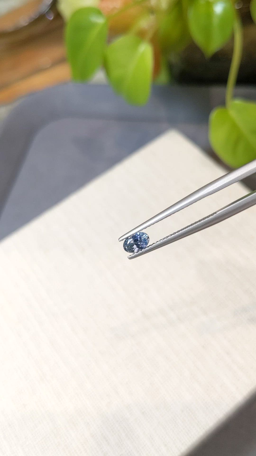 0.49 Ct. Bluish Green Sapphire from Montana Size Video