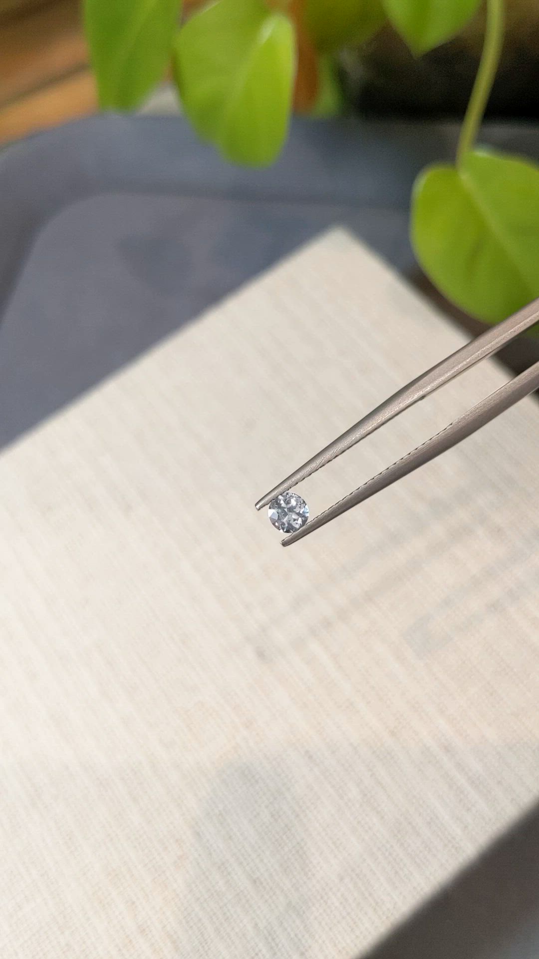 0.28 Ct. Bluish Grey Sapphire from Montana Size Video