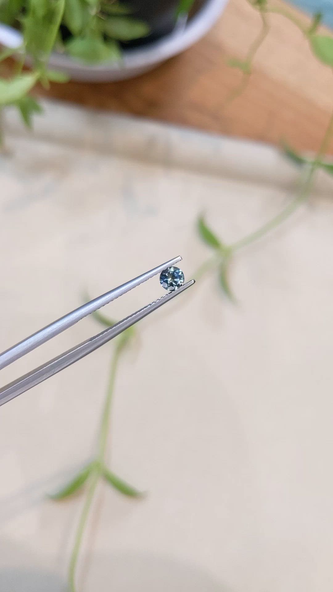 0.35 Ct. Bluish Green Sapphire from Montana Size Video