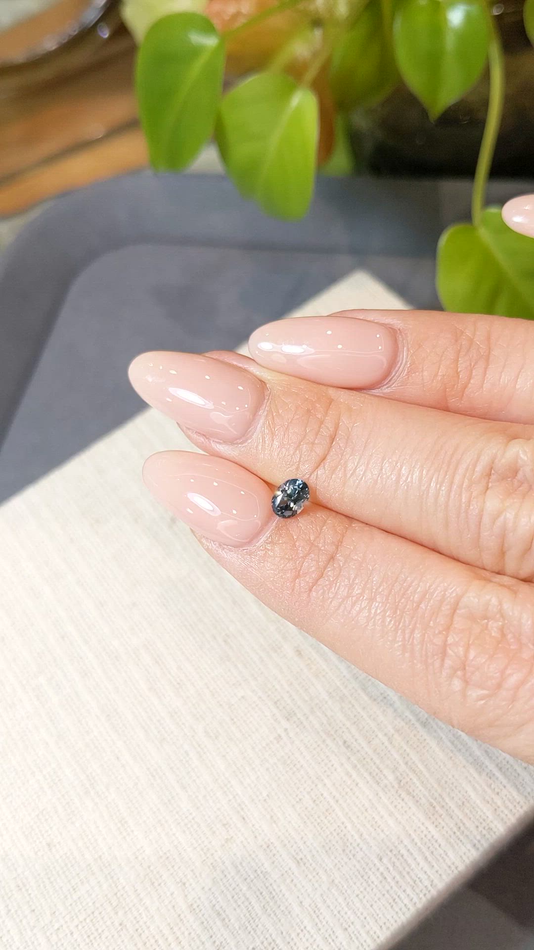0.48 Ct. Bluish Green Sapphire from Montana Size Video