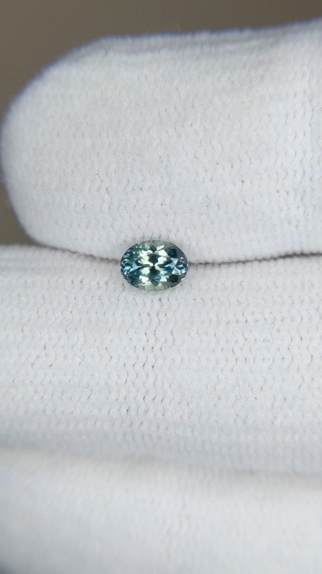 0.48 Ct. Bluish Green Sapphire from Montana Size Video