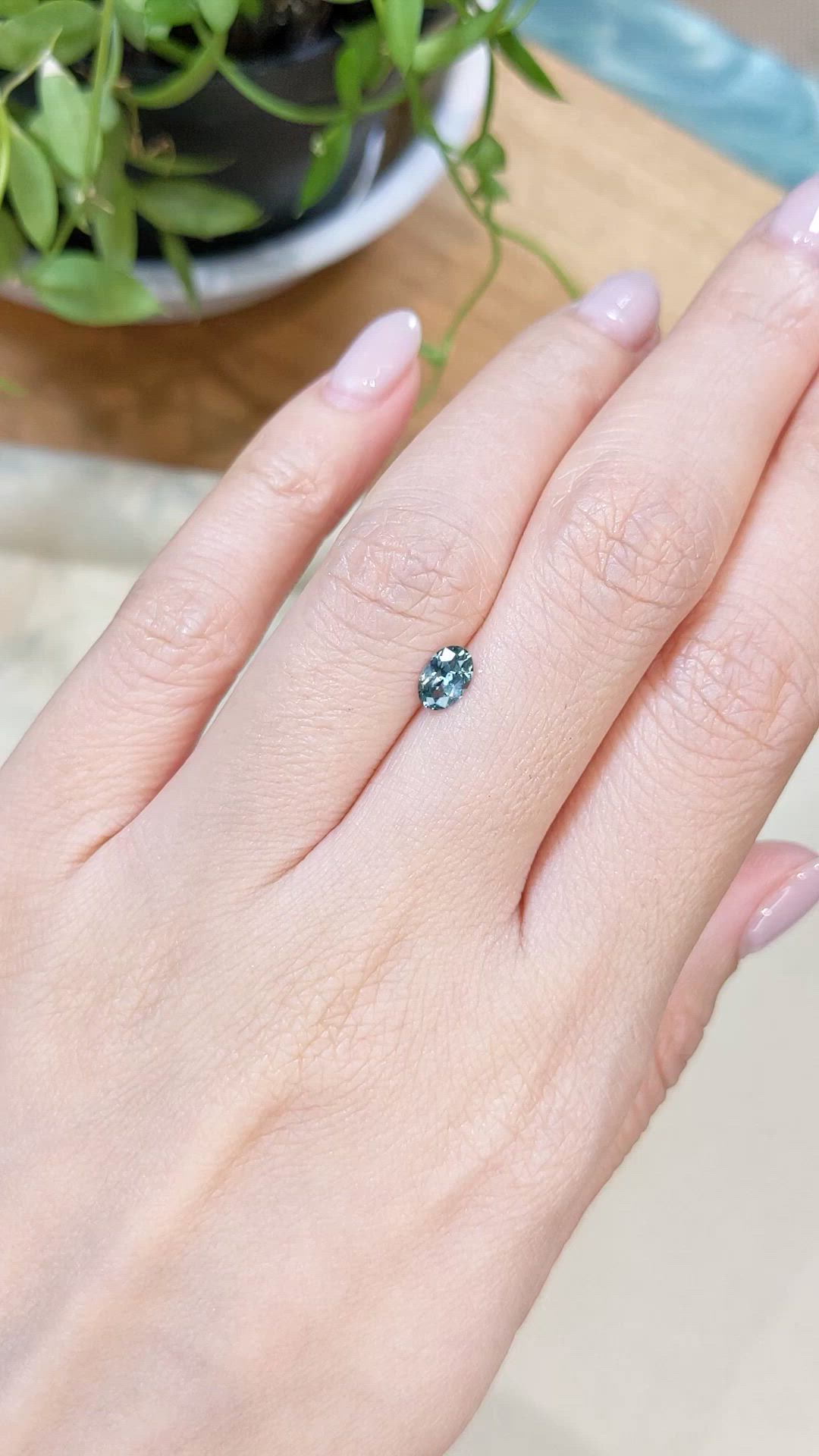 0.48 Ct. Bluish Green Sapphire from Montana Size Video