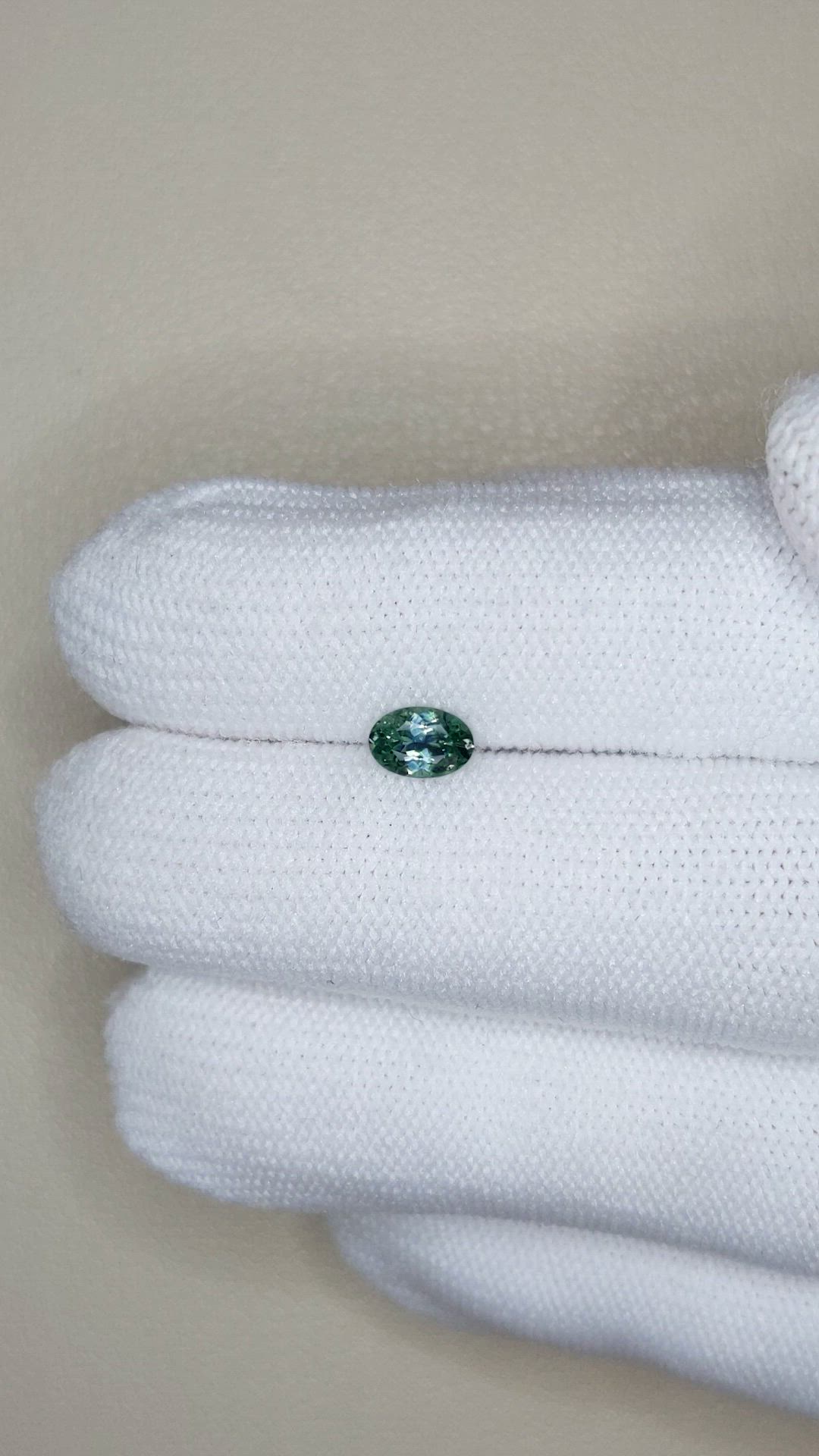 0.48 Ct. Bluish Green Sapphire from Montana Size Video