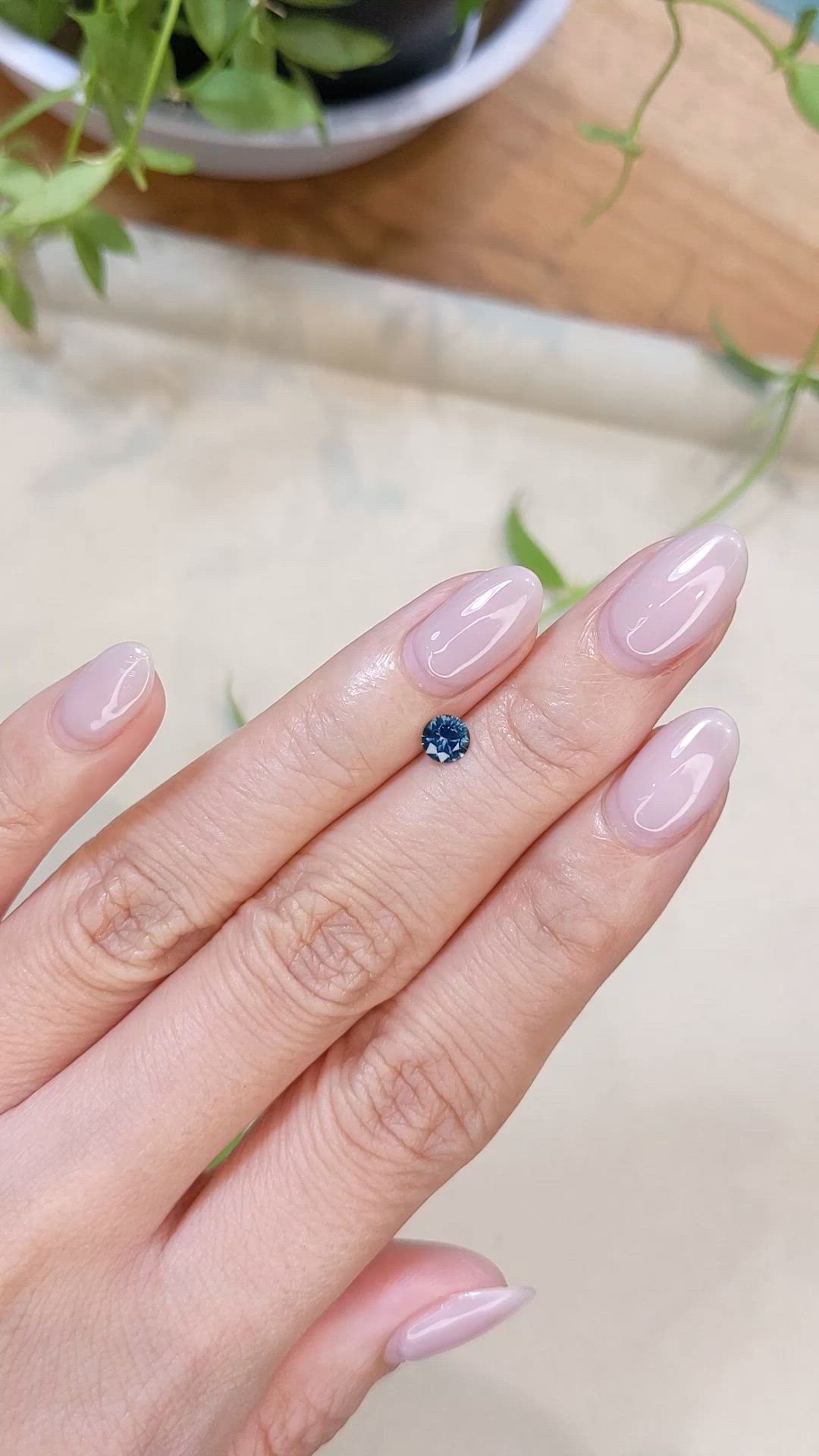 0.38 Ct. Bluish Green Sapphire from Montana Size Video