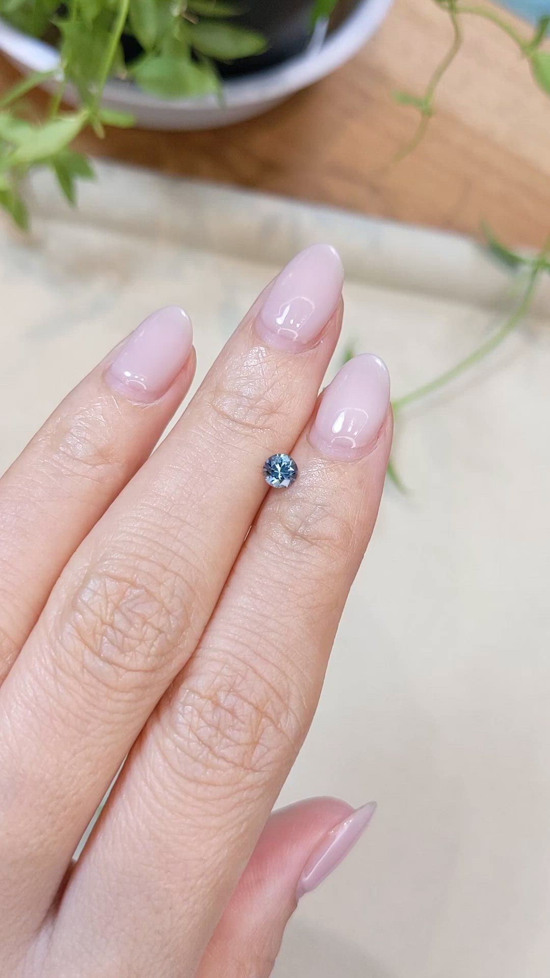 0.38 Ct. Bluish Green Sapphire from Montana Size Video