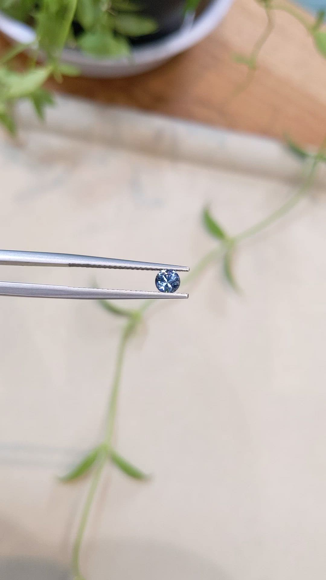 0.38 Ct. Bluish Green Sapphire from Montana Size Video