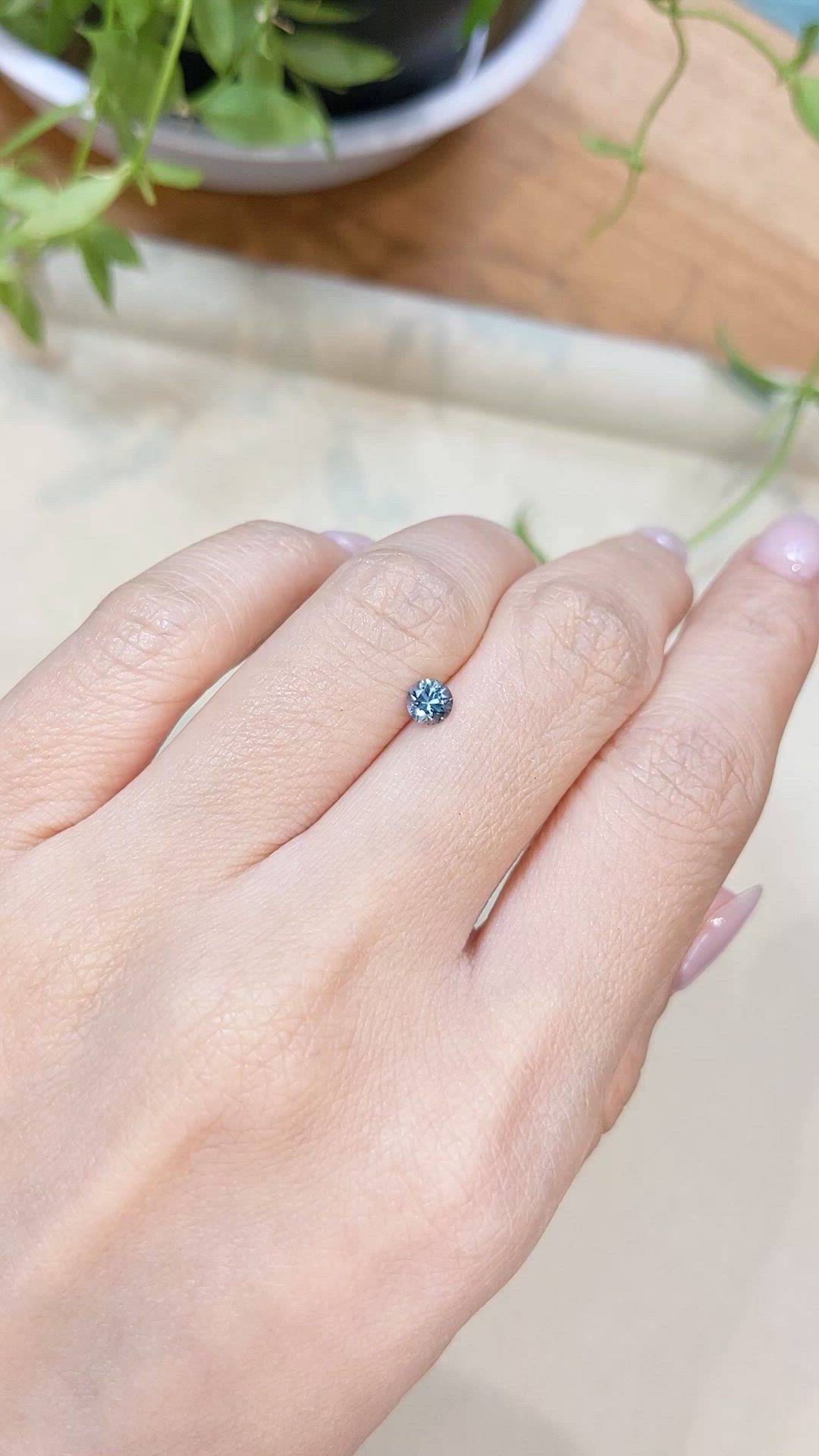 0.38 Ct. Bluish Green Sapphire from Montana Size Video