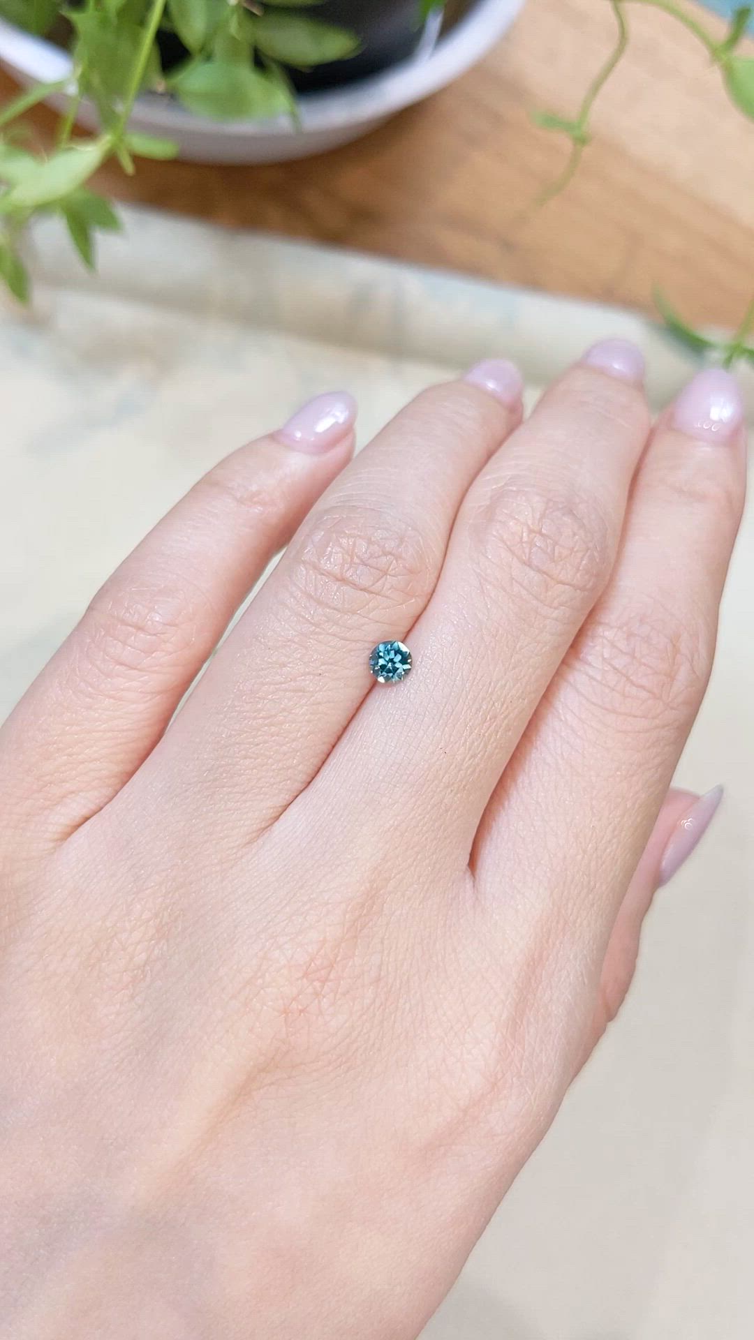 0.38 Ct. Bluish Green Sapphire from Montana Size Video