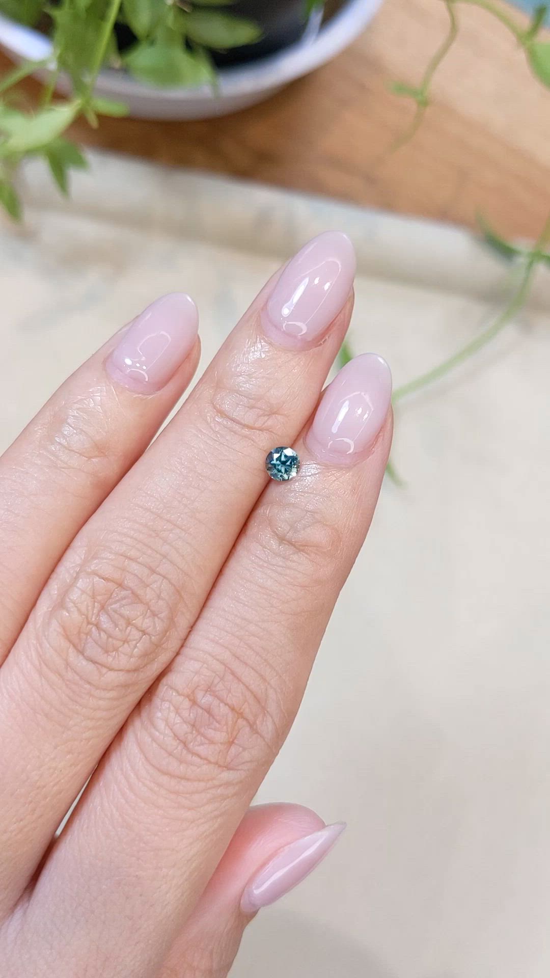 0.38 Ct. Bluish Green Sapphire from Montana Size Video