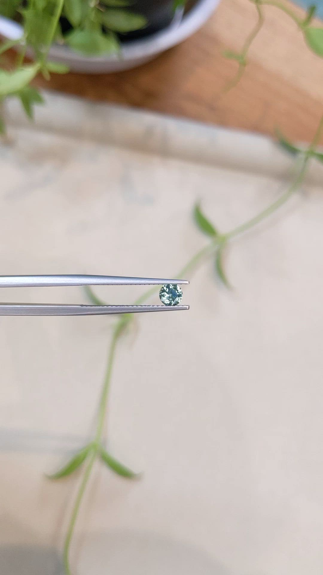 0.39 Ct. Bluish Green Sapphire from Montana Size Video