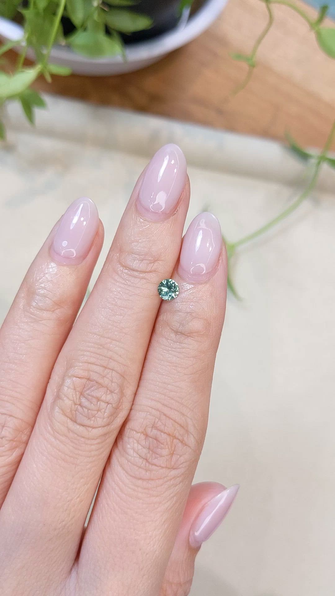 0.39 Ct. Bluish Green Sapphire from Montana Size Video