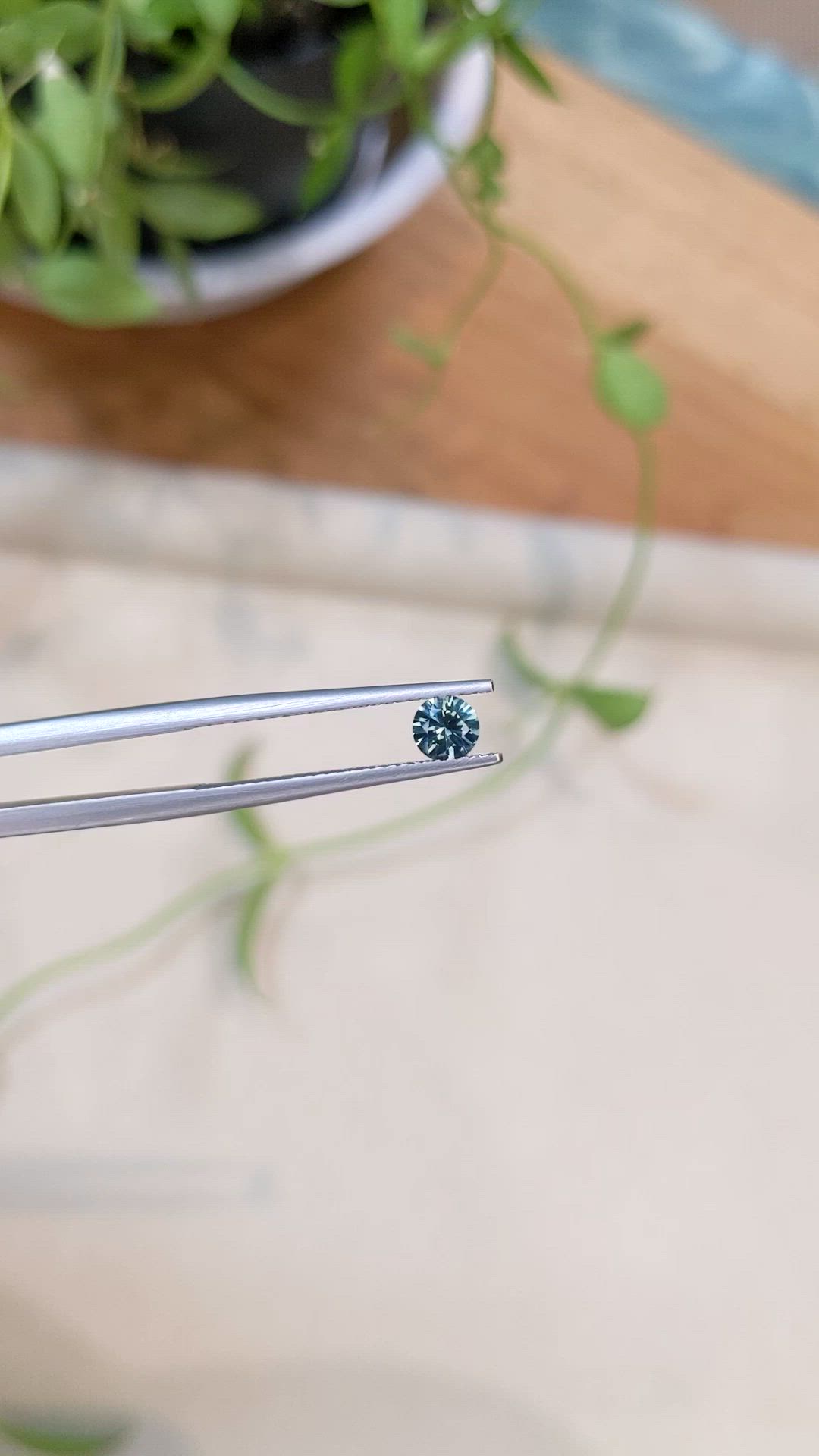 0.39 Ct. Bluish Green Sapphire from Montana Size Video