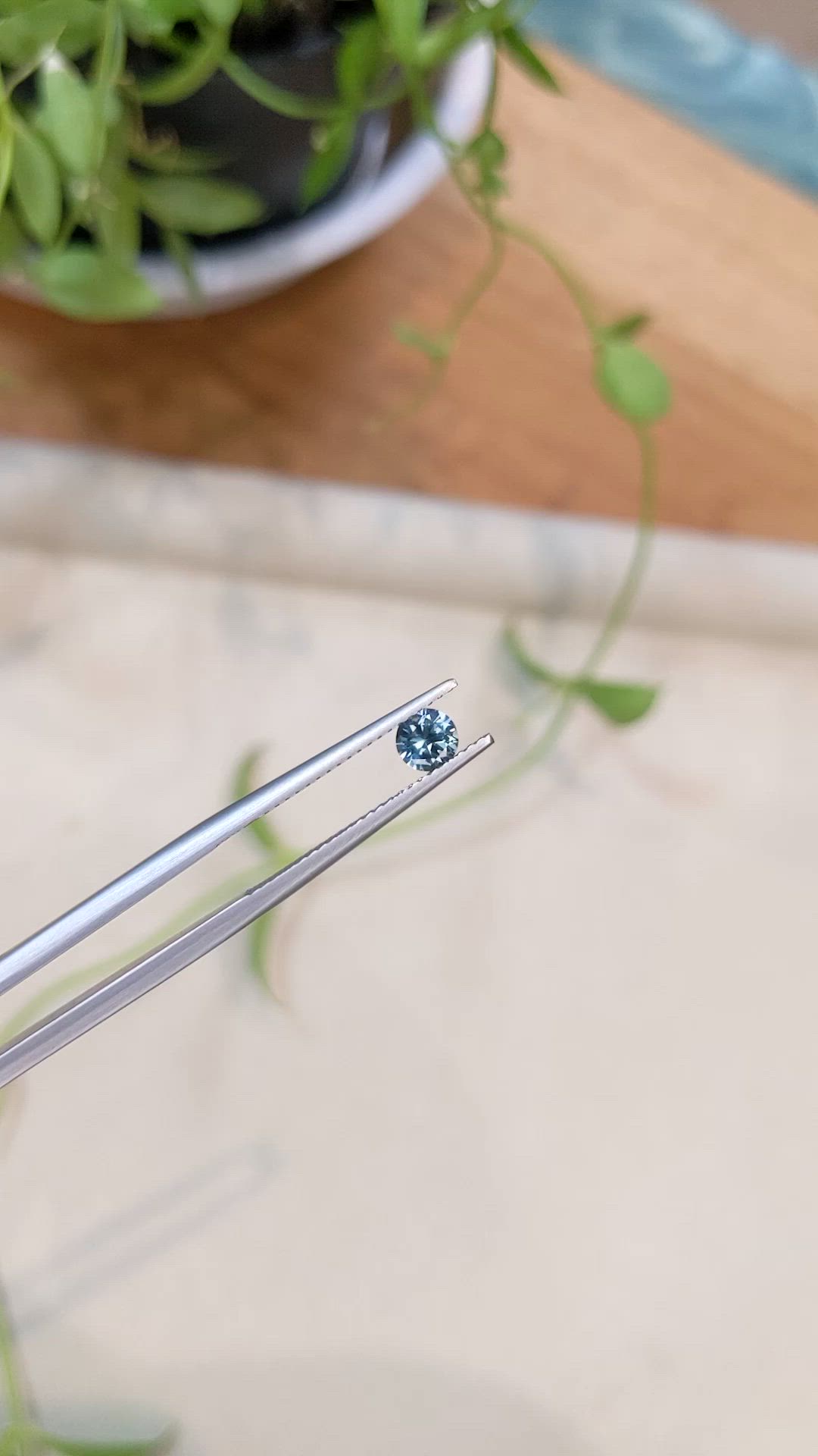 0.39 Ct. Bluish Green Sapphire from Montana Size Video