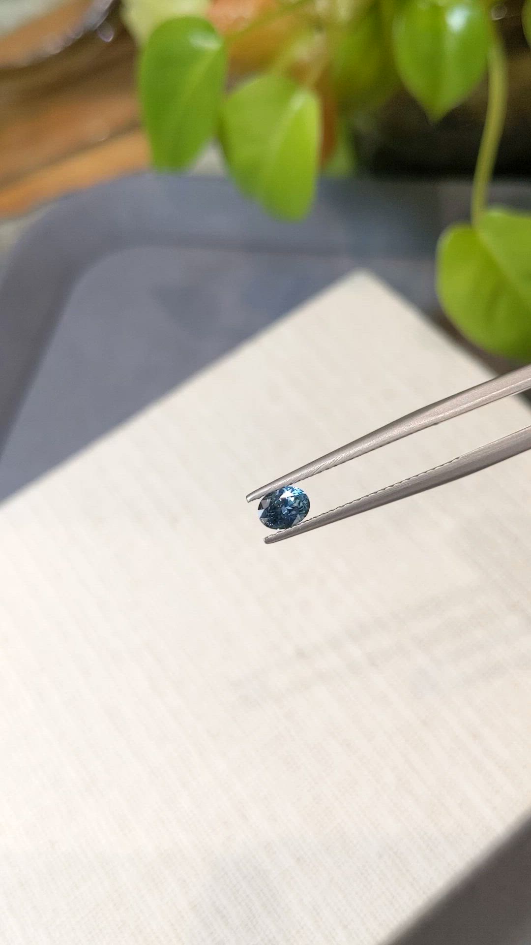 0.48 Ct. Bluish Green Sapphire from Montana Size Video