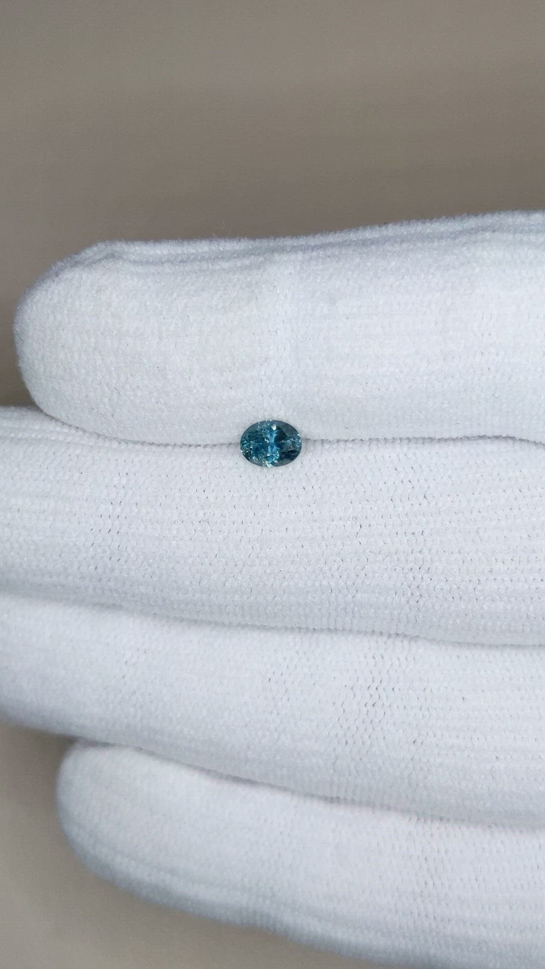 0.48 Ct. Bluish Green Sapphire from Montana Size Video