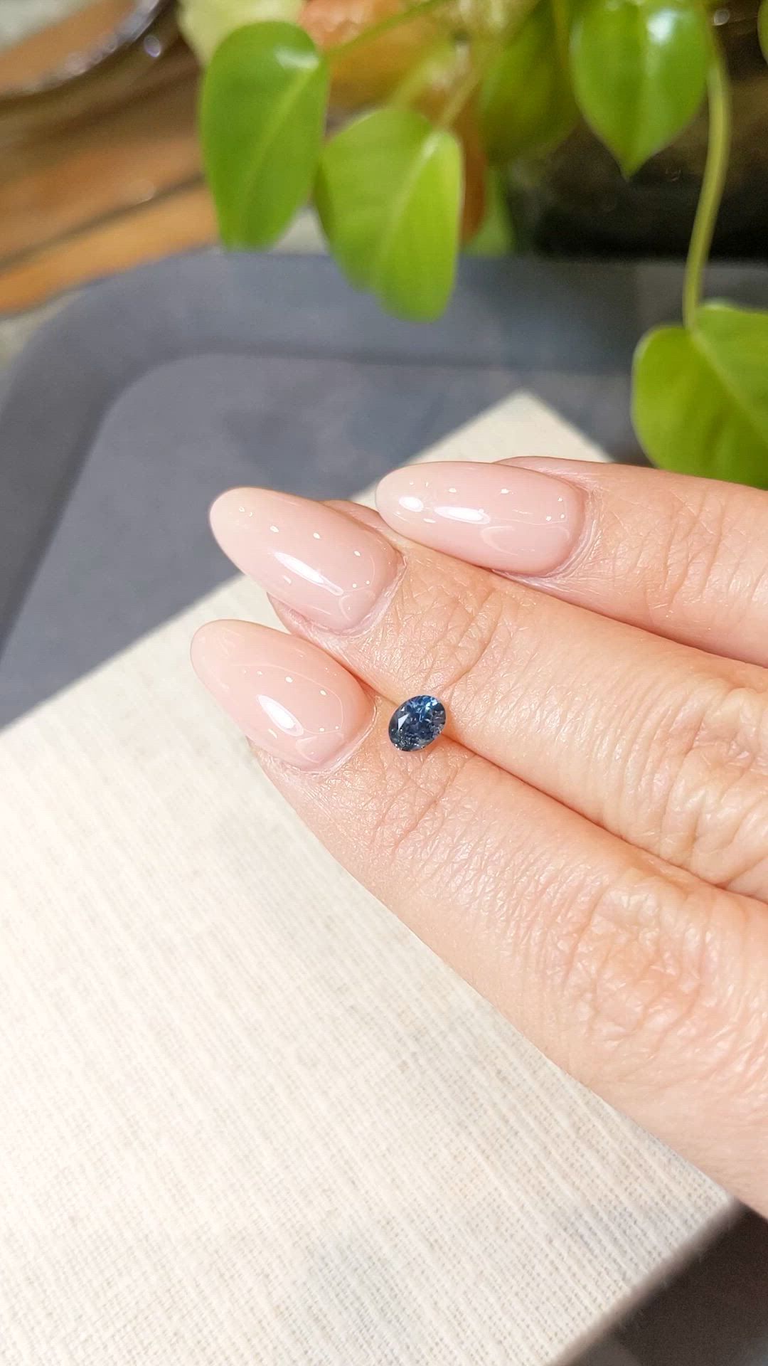 0.48 Ct. Bluish Green Sapphire from Montana Size Video