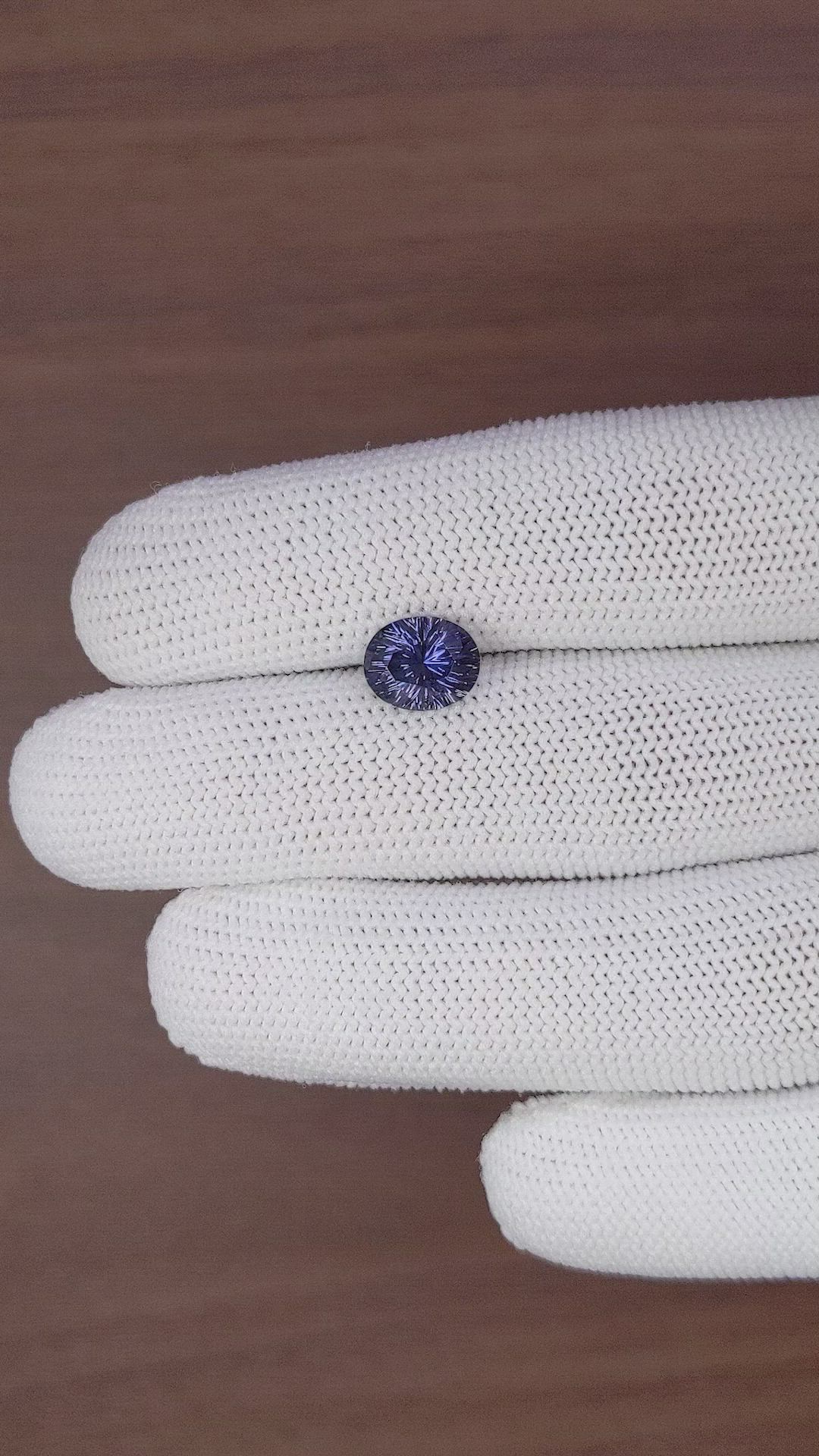 2.54 Ct. Purplish Blue Sapphire from Ceylon (Sri Lanka) Size Video