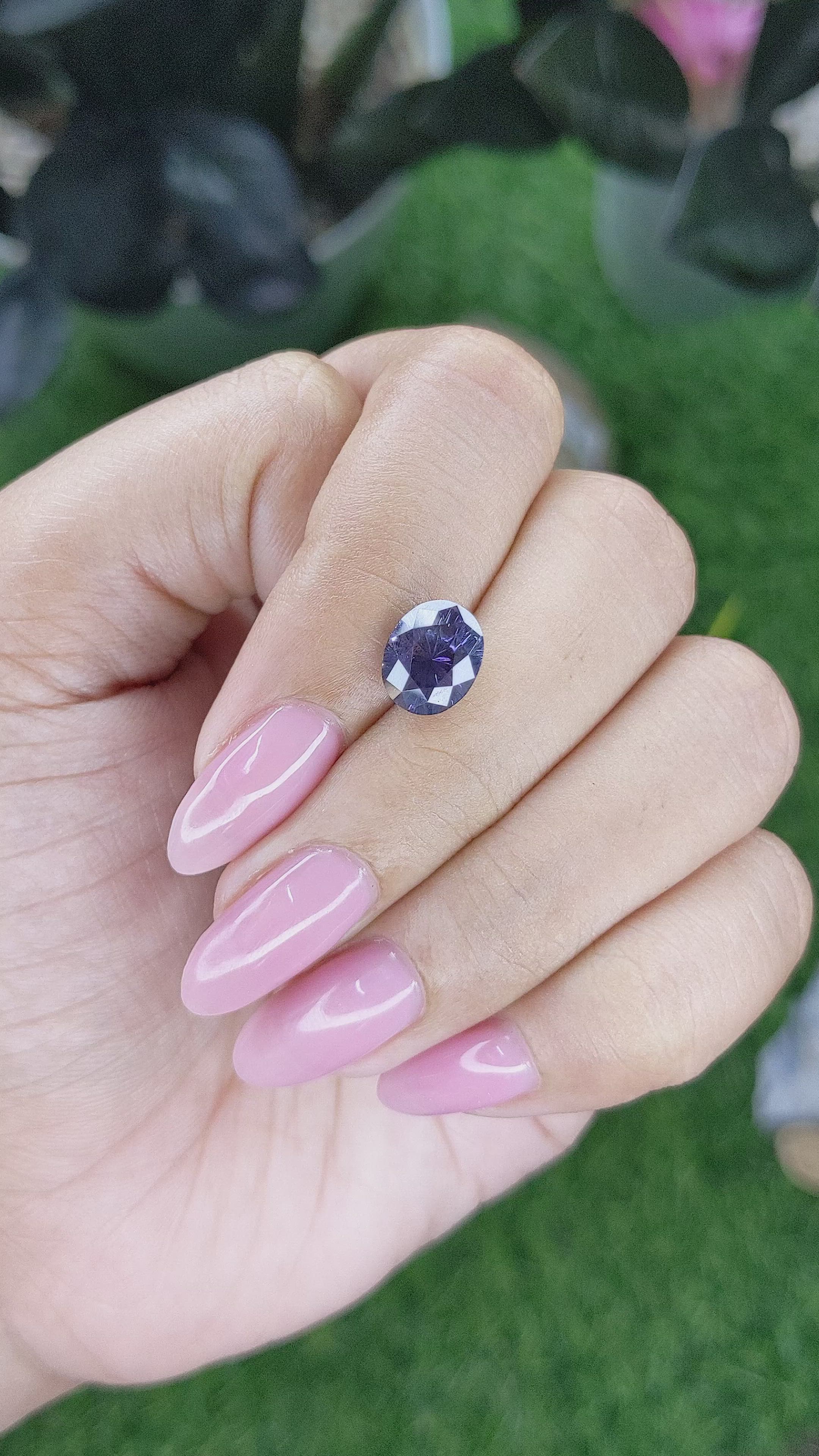 2.54 Ct. Purplish Blue Sapphire from Ceylon (Sri Lanka) Size Video