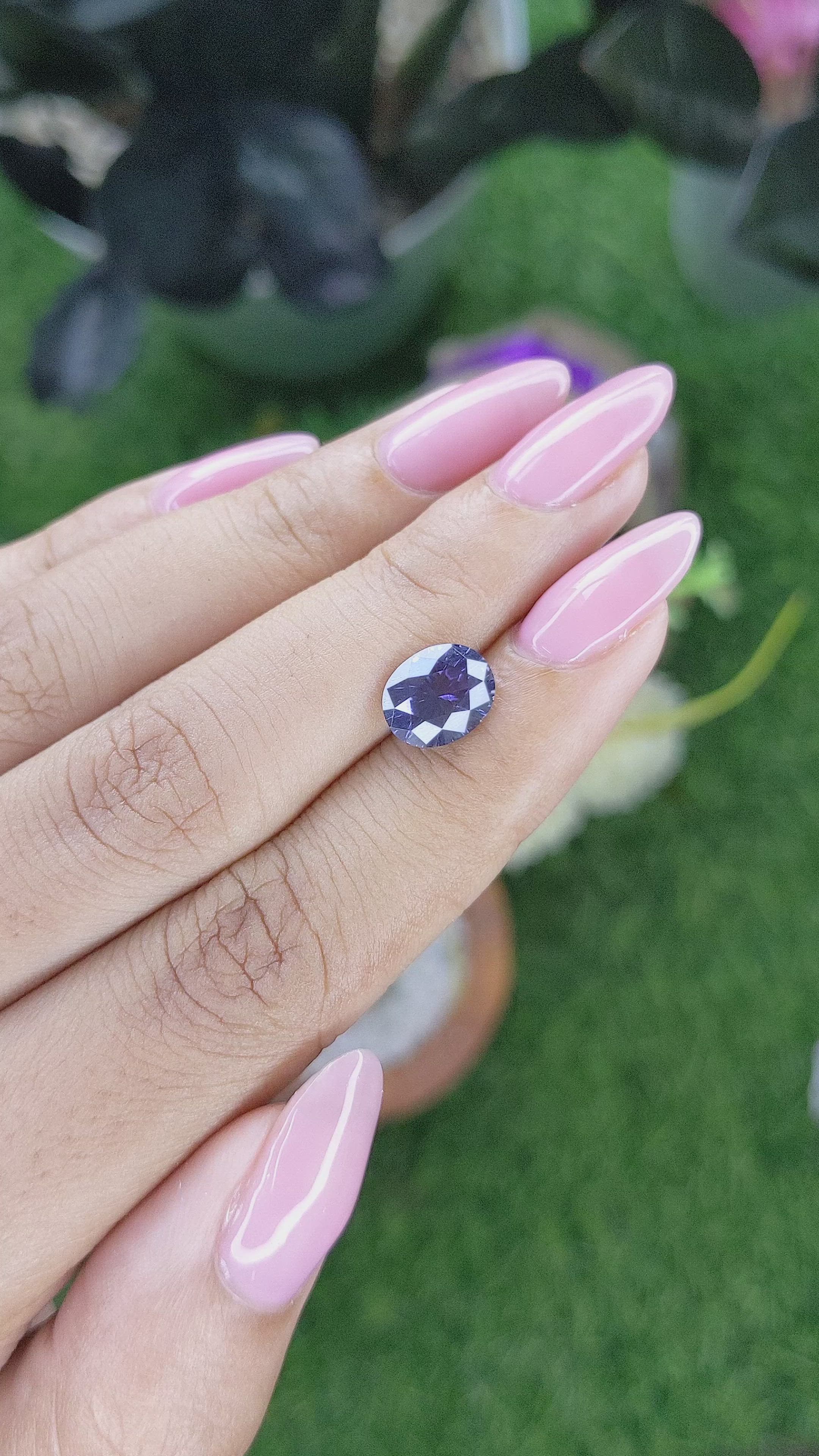 2.54 Ct. Purplish Blue Sapphire from Ceylon (Sri Lanka) Size Video