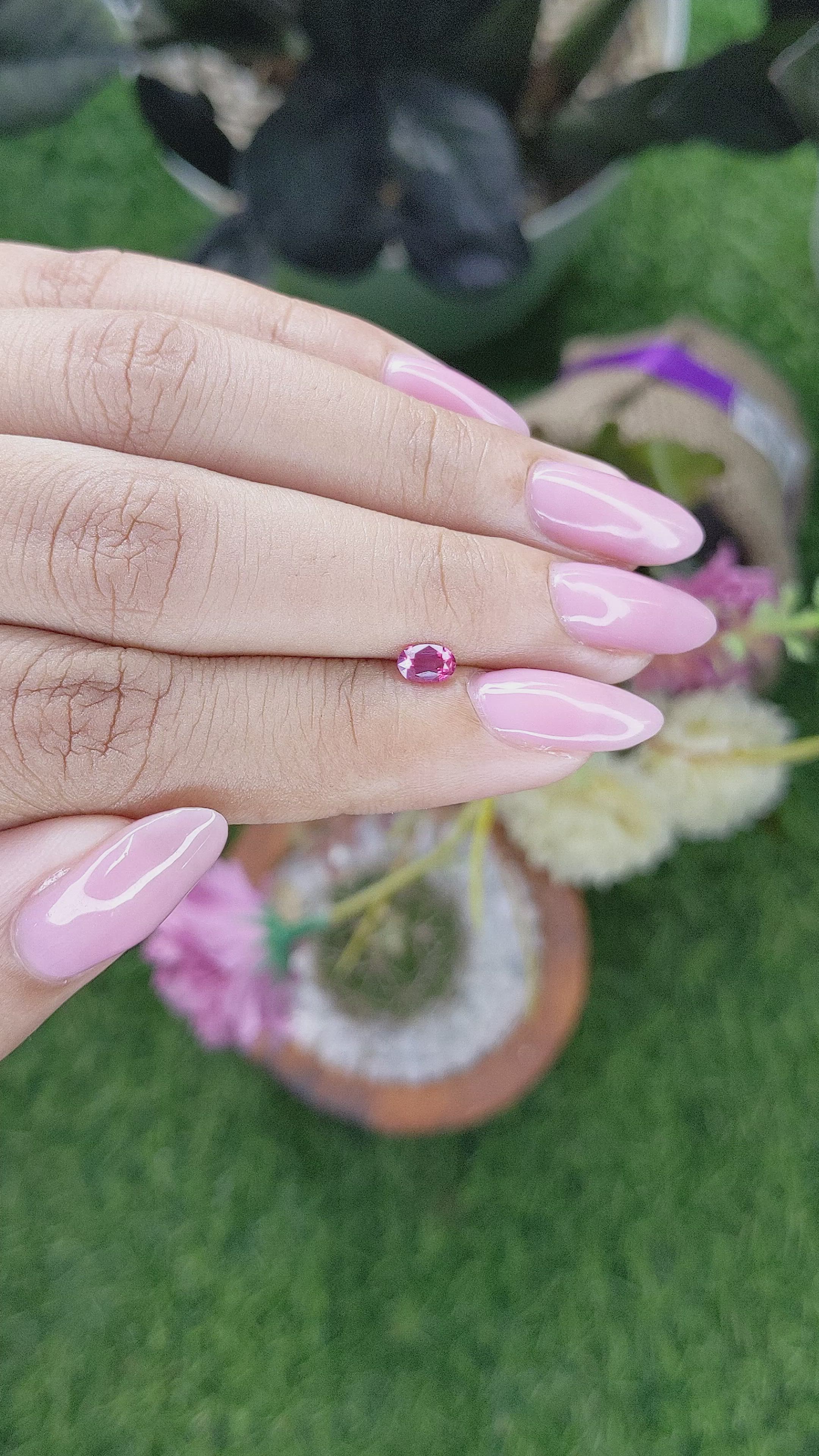 0.35 Ct. Pink Sapphire from Tanzania Size Video