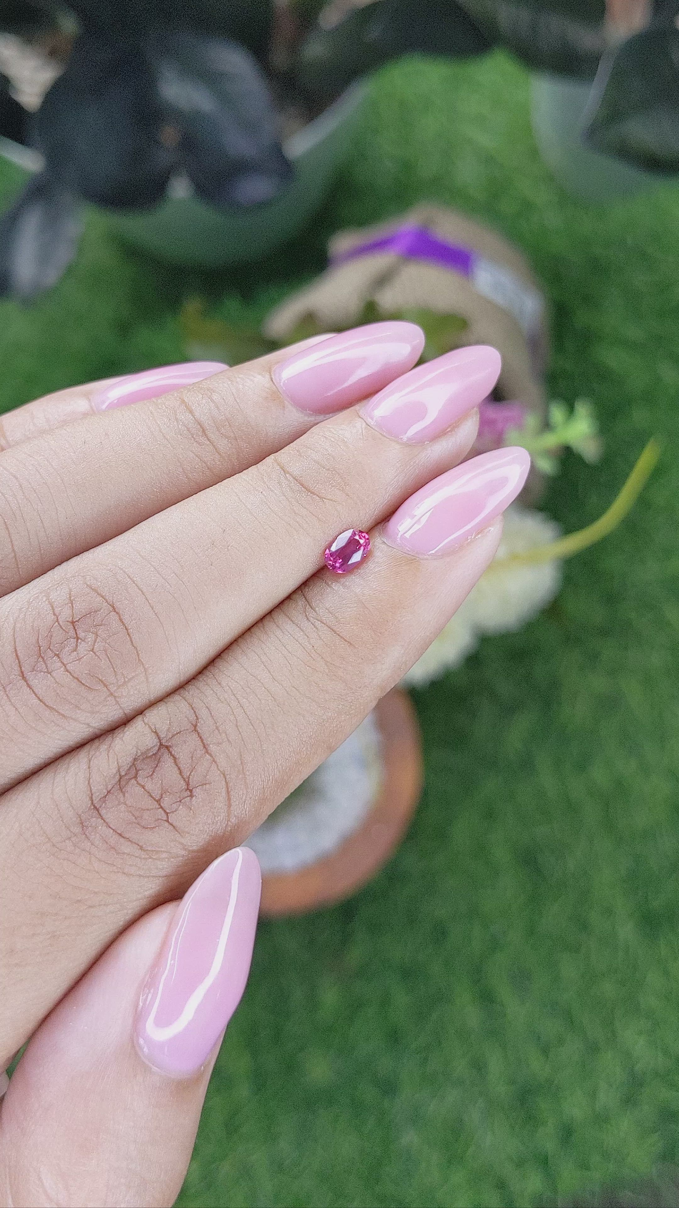 0.35 Ct. Pink Sapphire from Tanzania Size Video