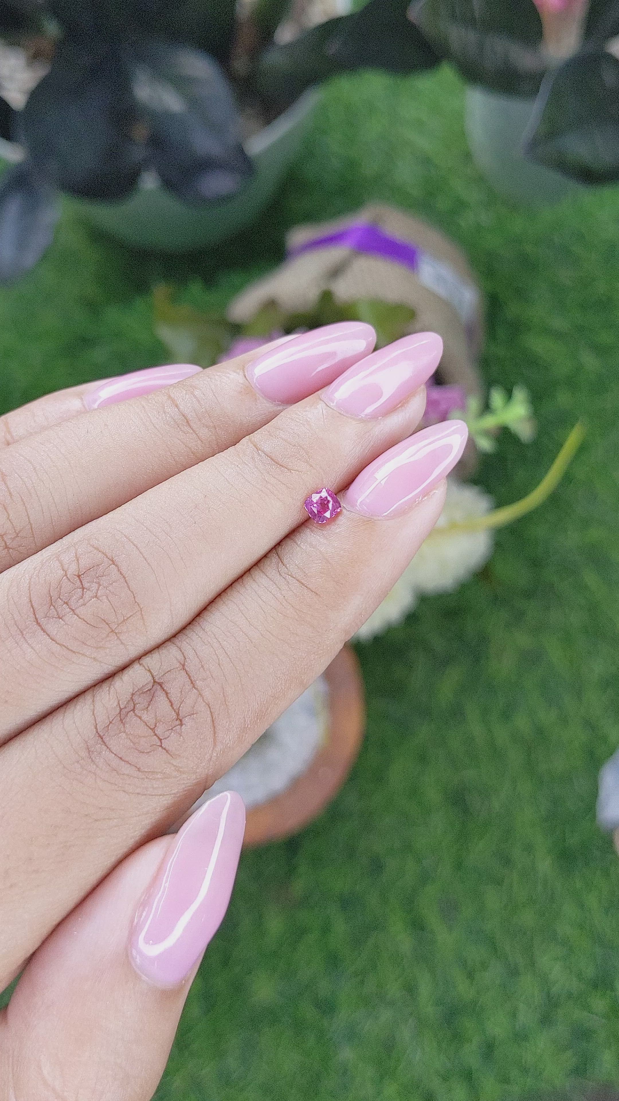 0.33 Ct. Pink Sapphire from Ceylon (Sri Lanka) Size Video