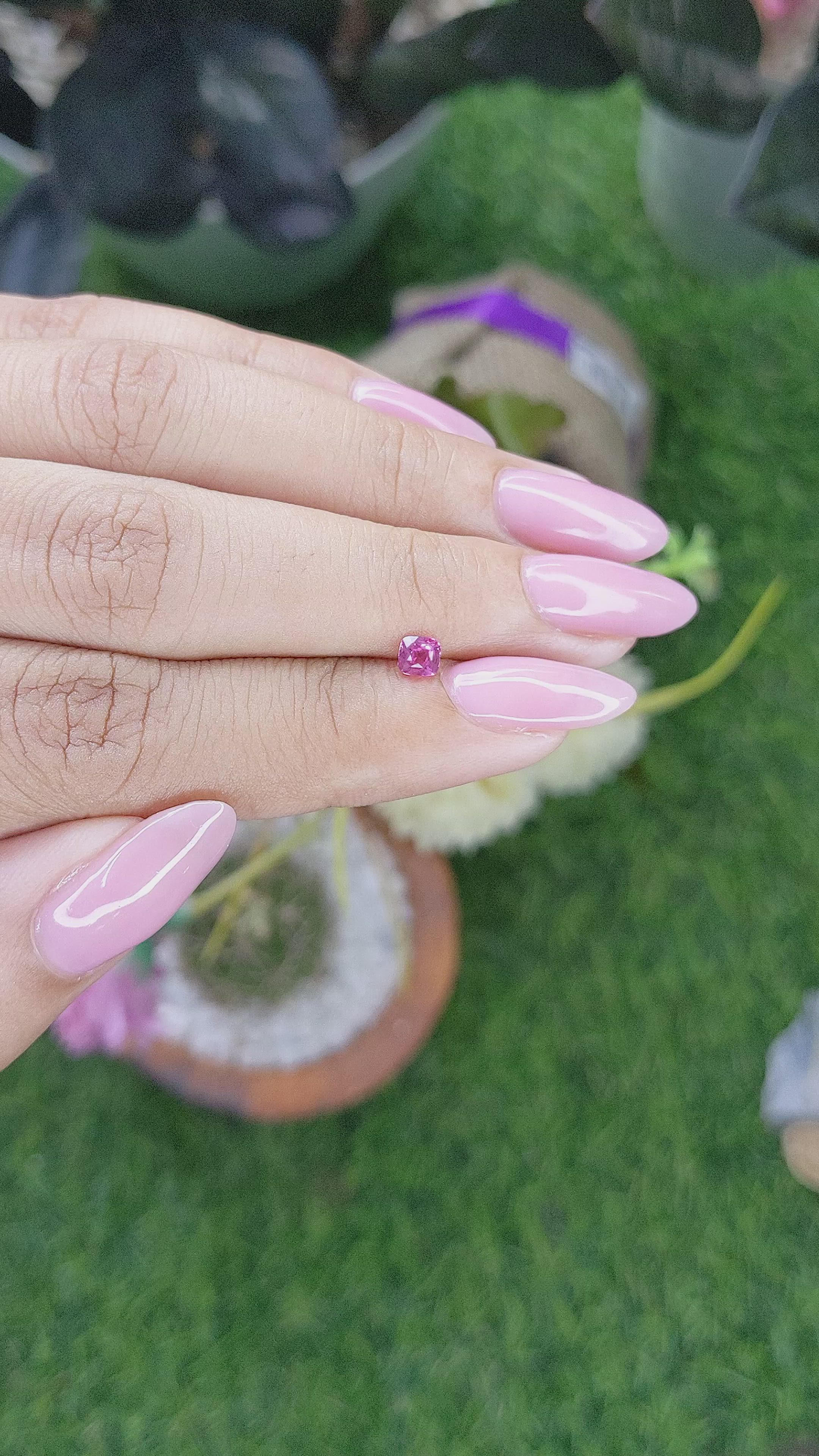 0.33 Ct. Pink Sapphire from Ceylon (Sri Lanka) Size Video