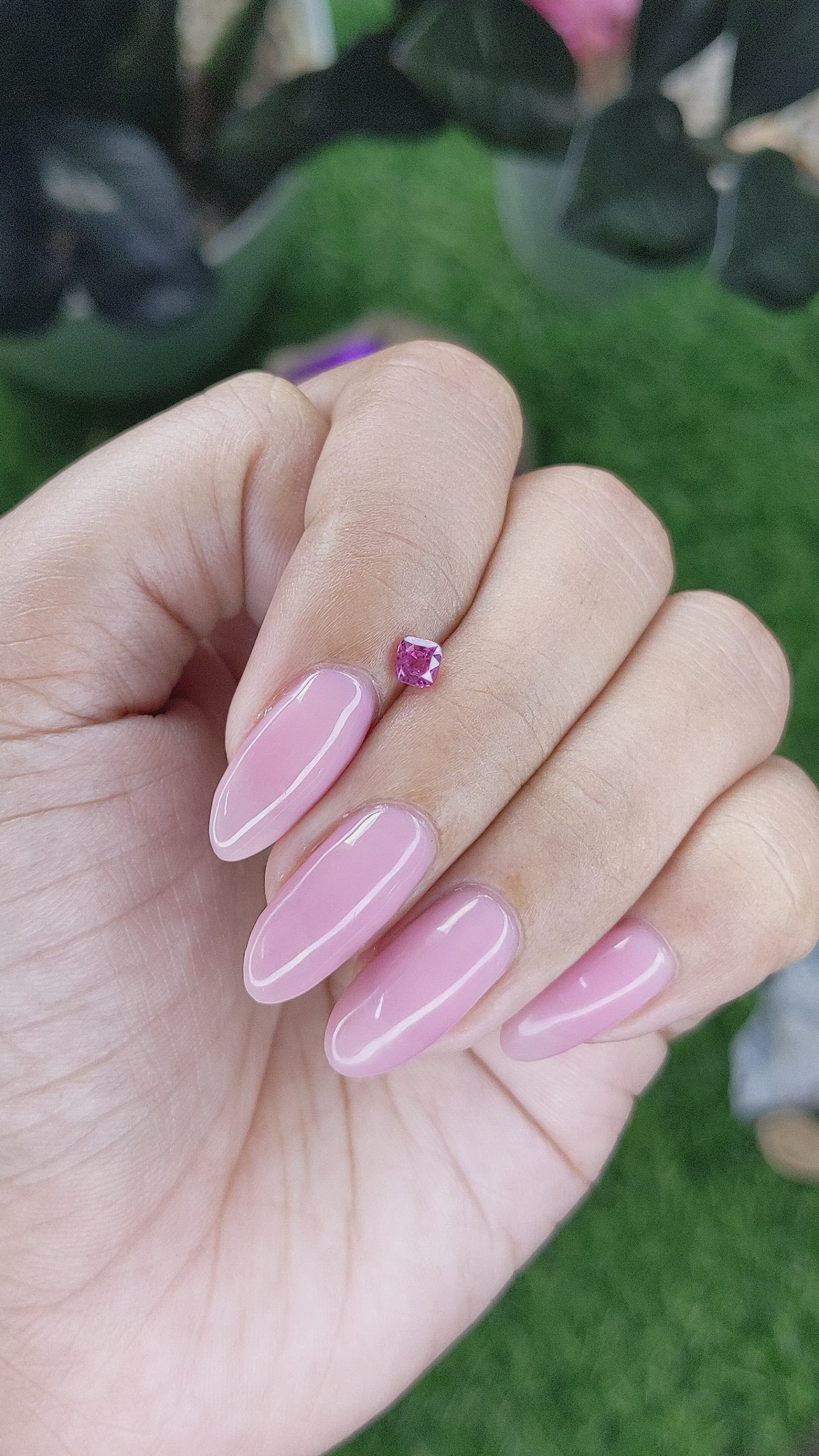 0.33 Ct. Pink Sapphire from Ceylon (Sri Lanka) Size Video