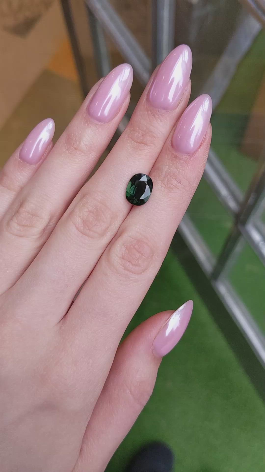 3.44 Ct. Yellowish Green Sapphire from Burma (Myanmar) Size Video