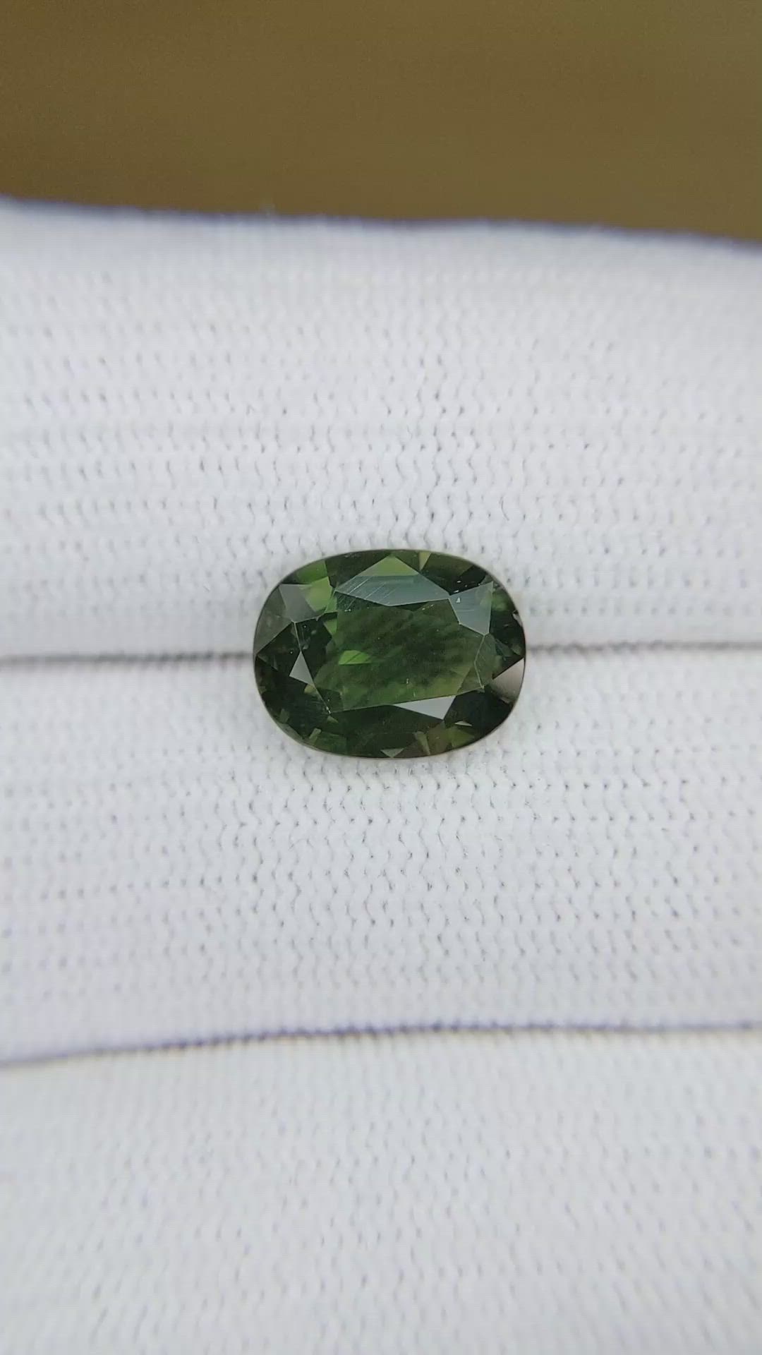 3.44 Ct. Yellowish Green Sapphire from Burma (Myanmar) Size Video