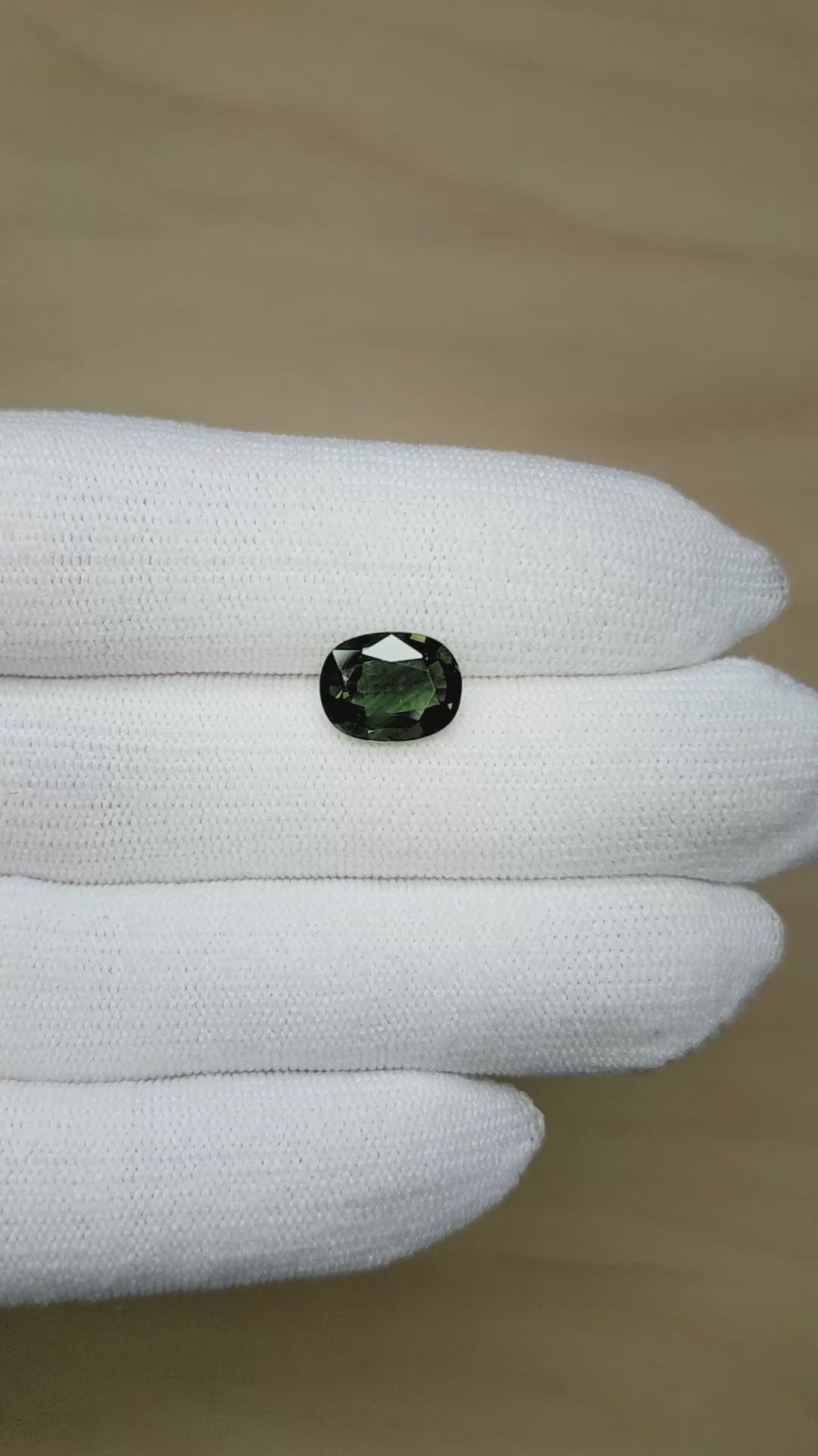 3.44 Ct. Yellowish Green Sapphire from Burma (Myanmar) Size Video