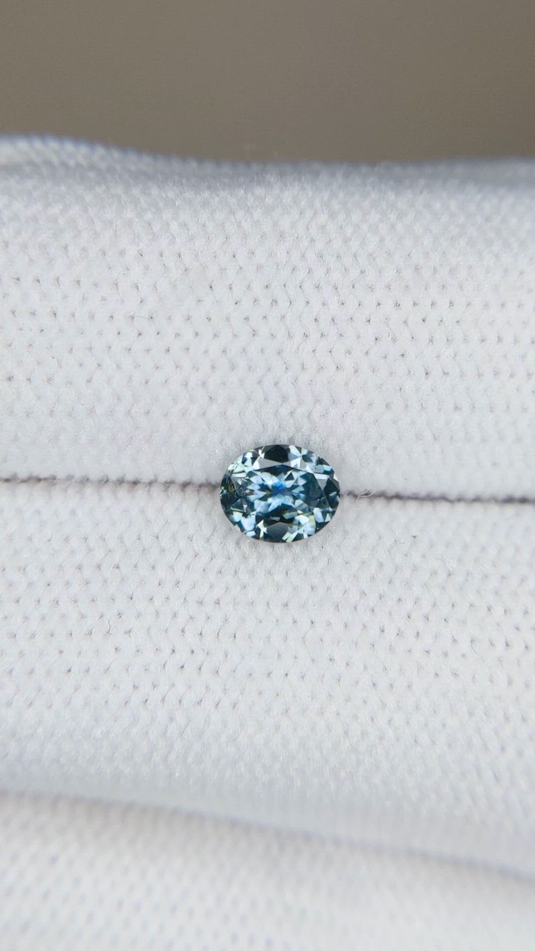 0.48 Ct. Bluish Green Sapphire from Montana Size Video