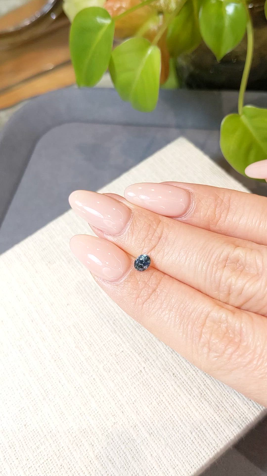 0.48 Ct. Bluish Green Sapphire from Montana Size Video