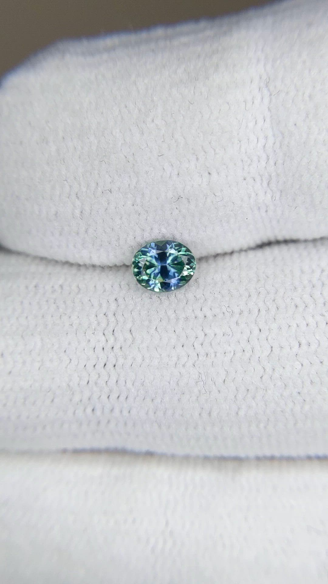 0.48 Ct. Bluish Green Sapphire from Montana Size Video